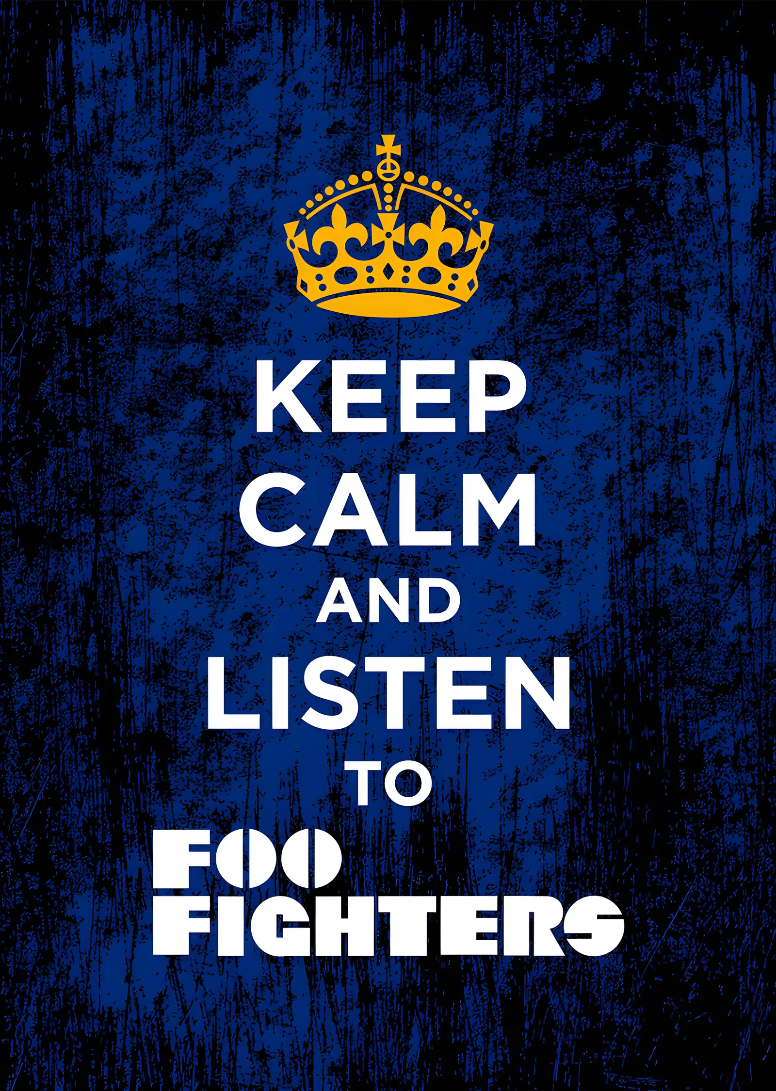 Foo Fighters - Keep Calm Mavi Afiş metal tablo