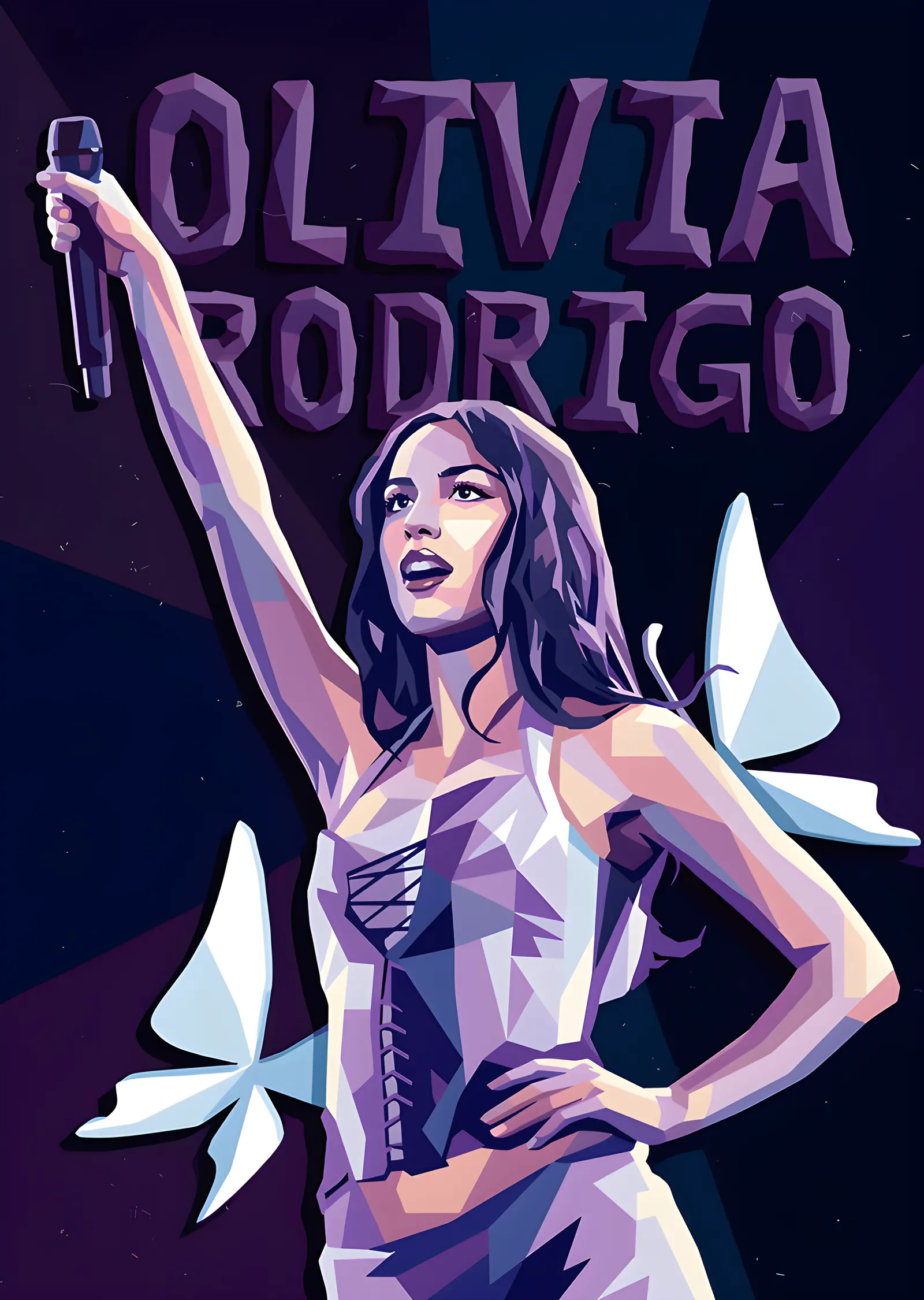 Olivia Rodrigo - Kelebek Kanatlı Poster metal tablo