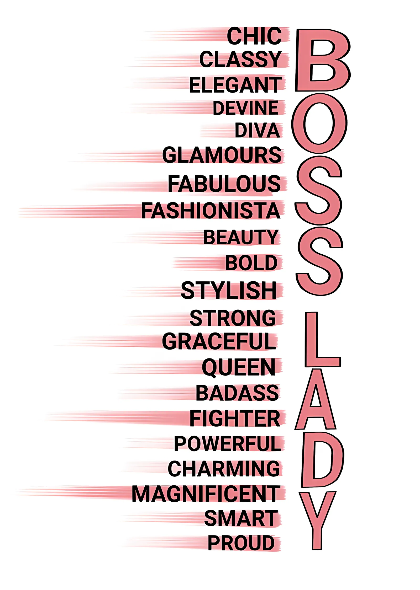 Boss Lady - Tipografi metal tablo
