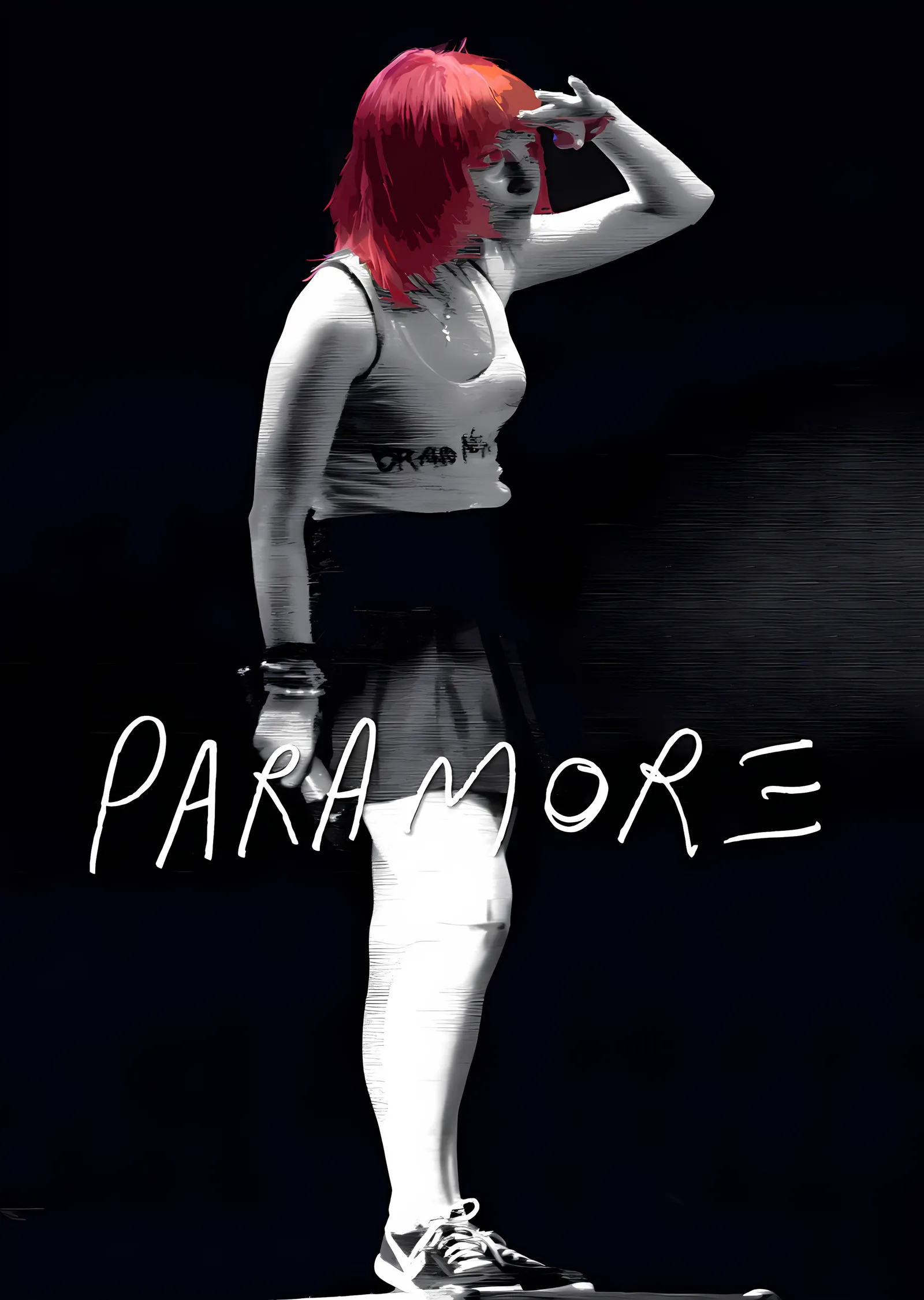 Paramore - Siyah Zeminde Sahne Duruşu metal tablo