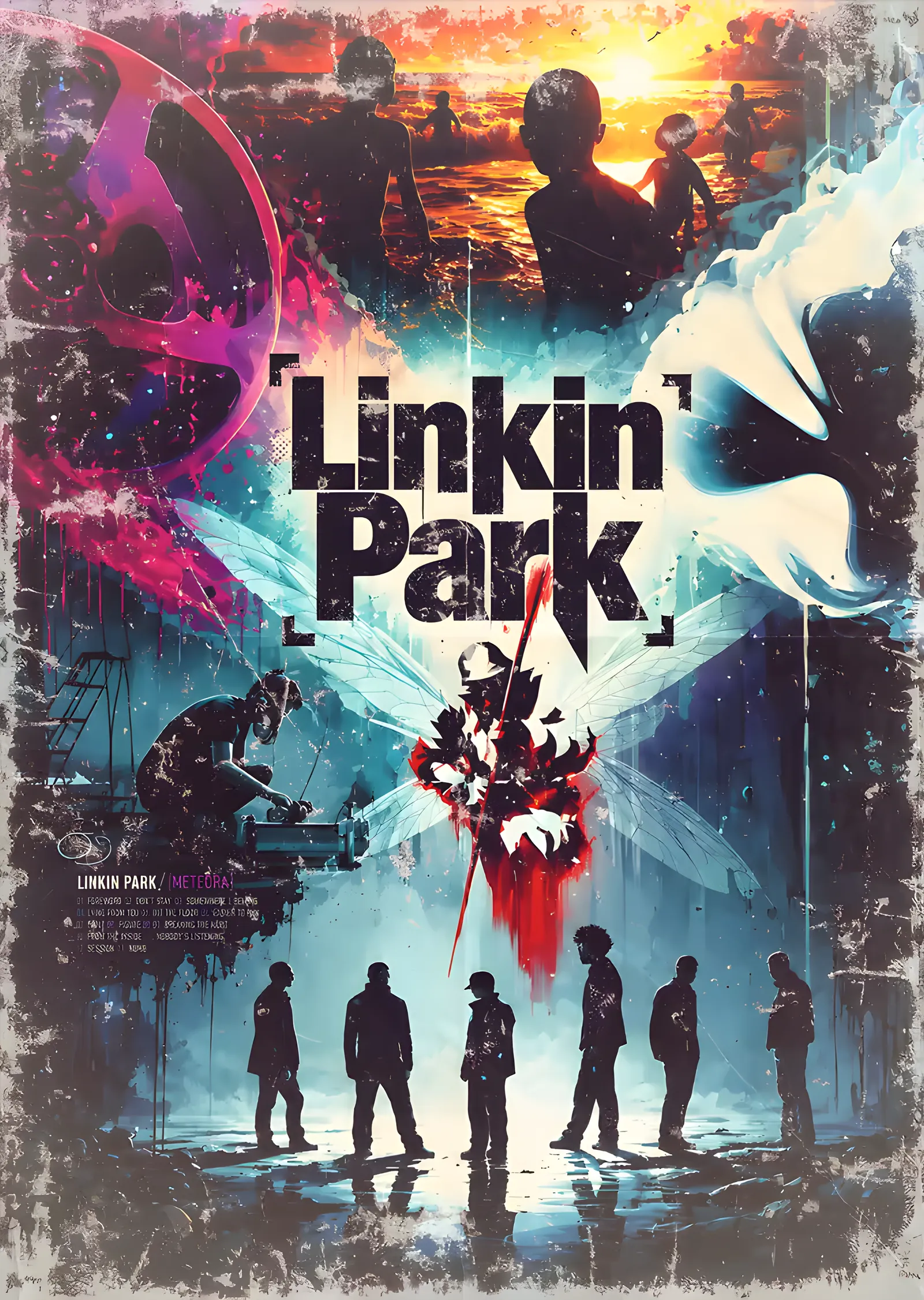 Linkin Park - Kolaj Afiş metal tablo