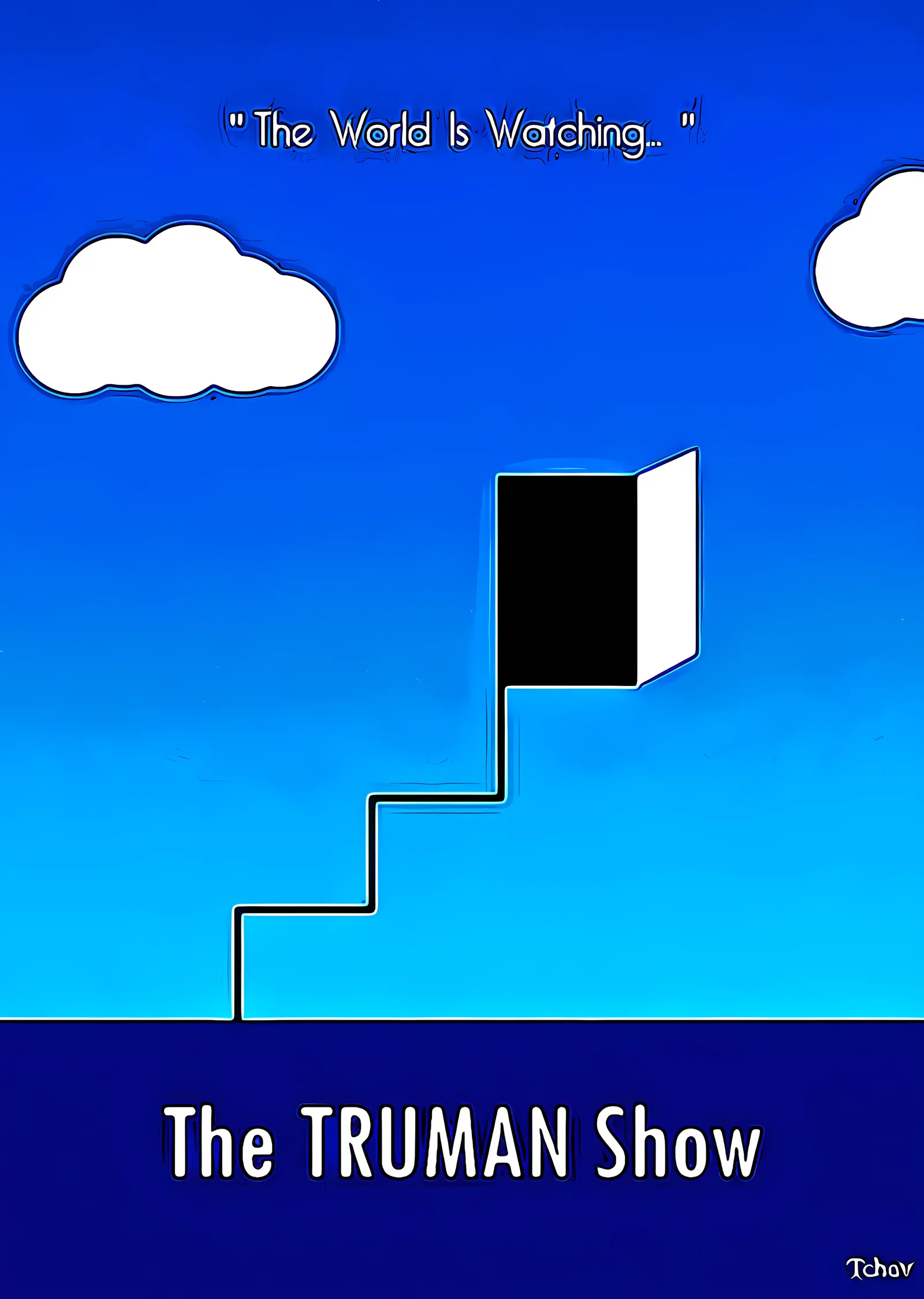 The Truman Show - Bulutların Arasındaki Kapı metal tablo