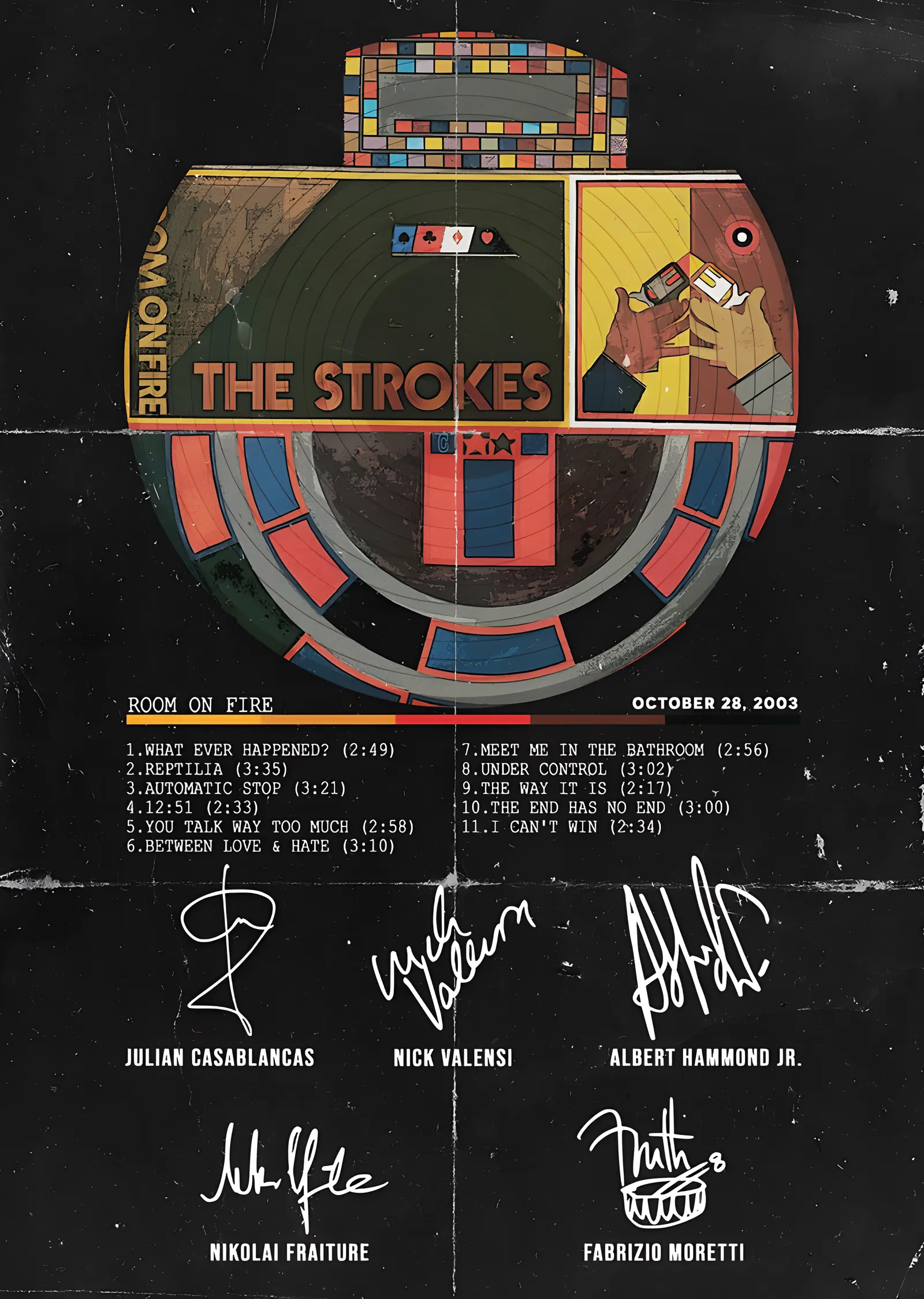 The Strokes - Room on Fire metal tablo