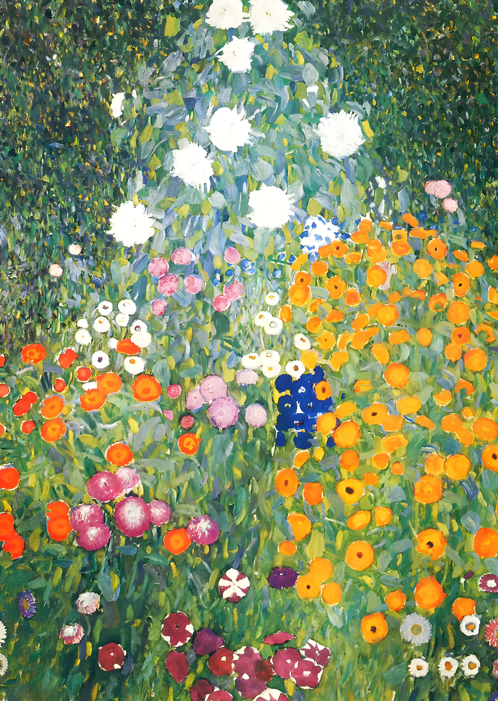 Gustav Klimt - Çiçekli Bayır metal tablo