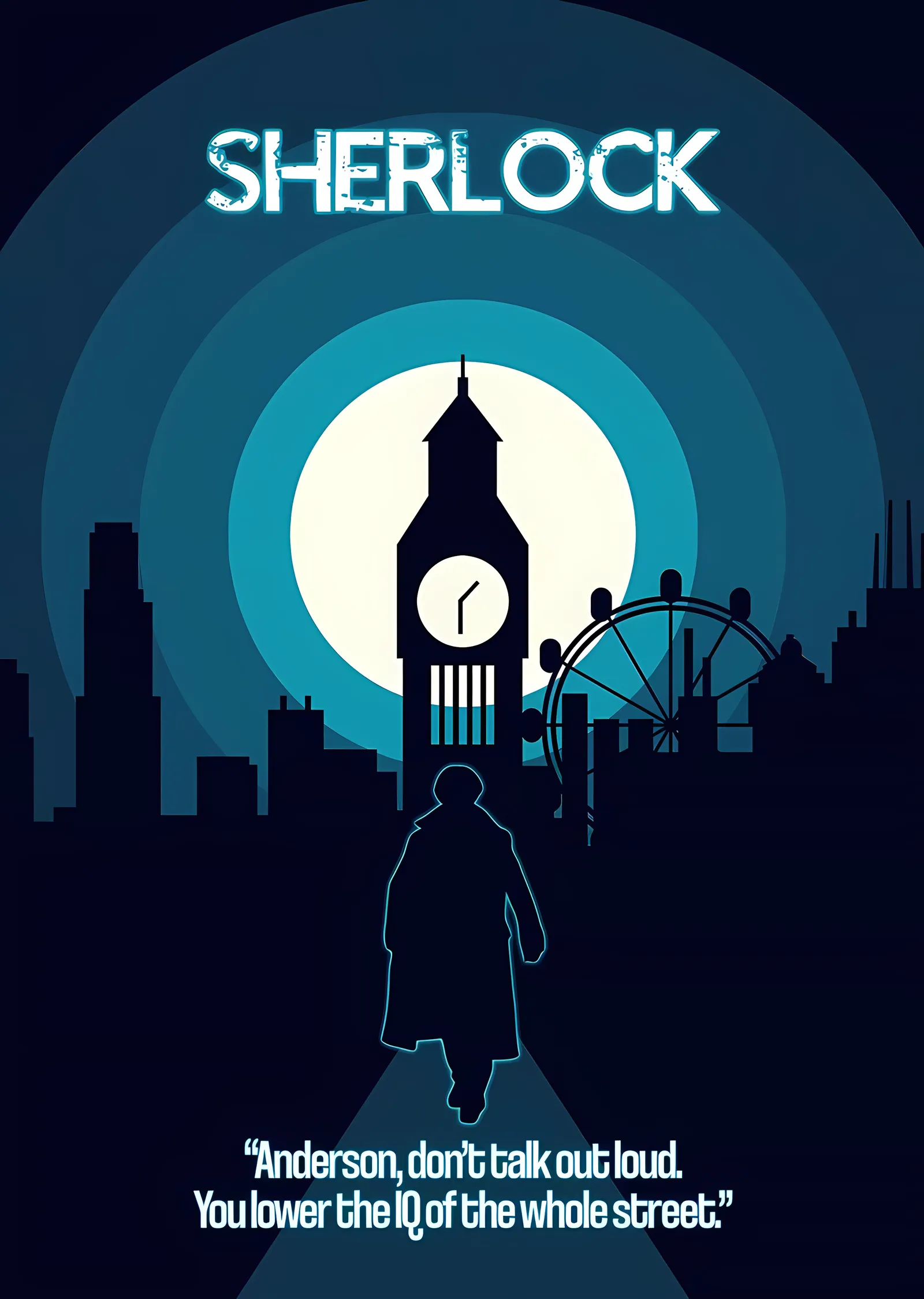 Sherlock - Ay Işığında Big Ben metal tablo