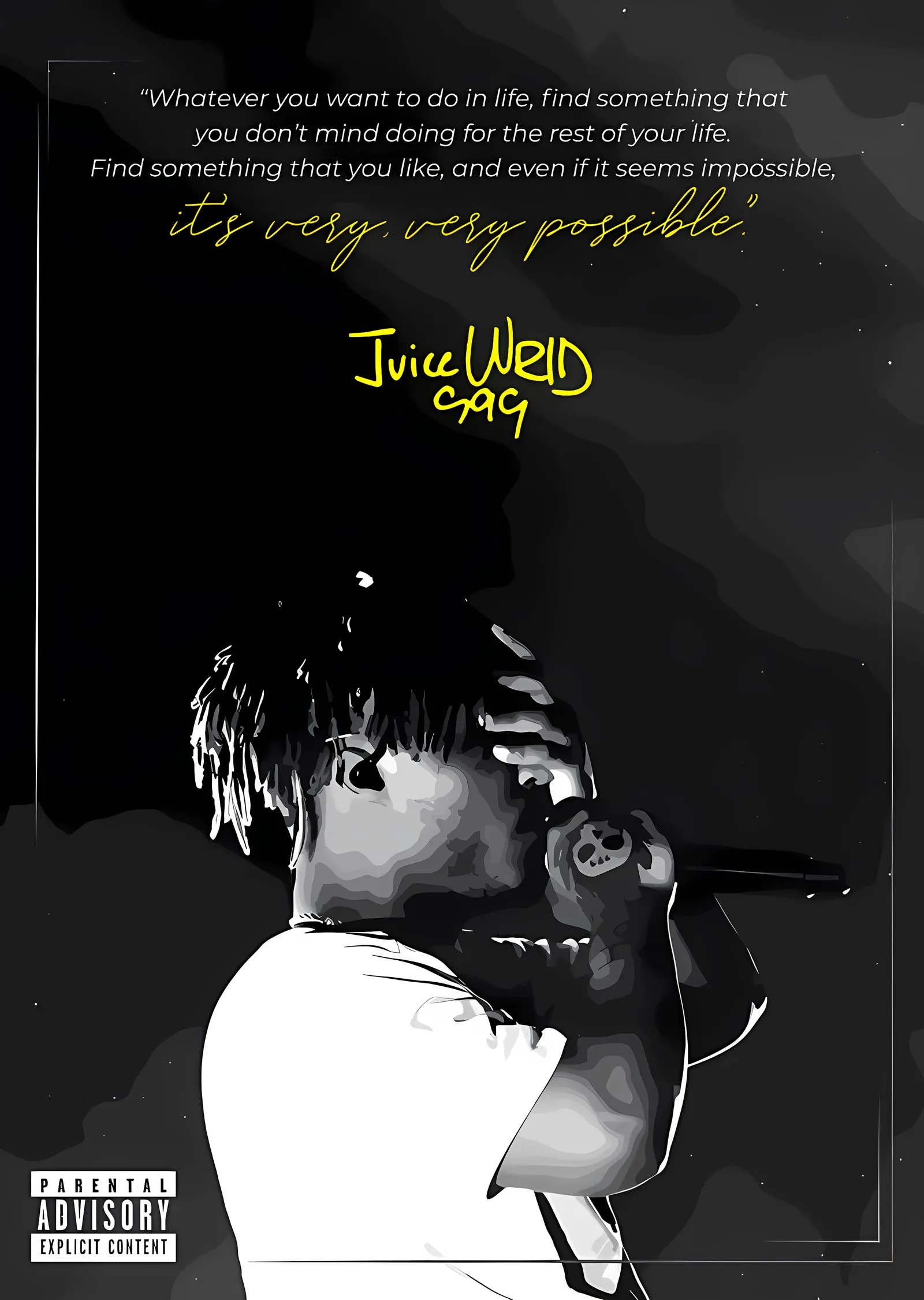 Juice WRLD - Alıntı Afişi metal tablo