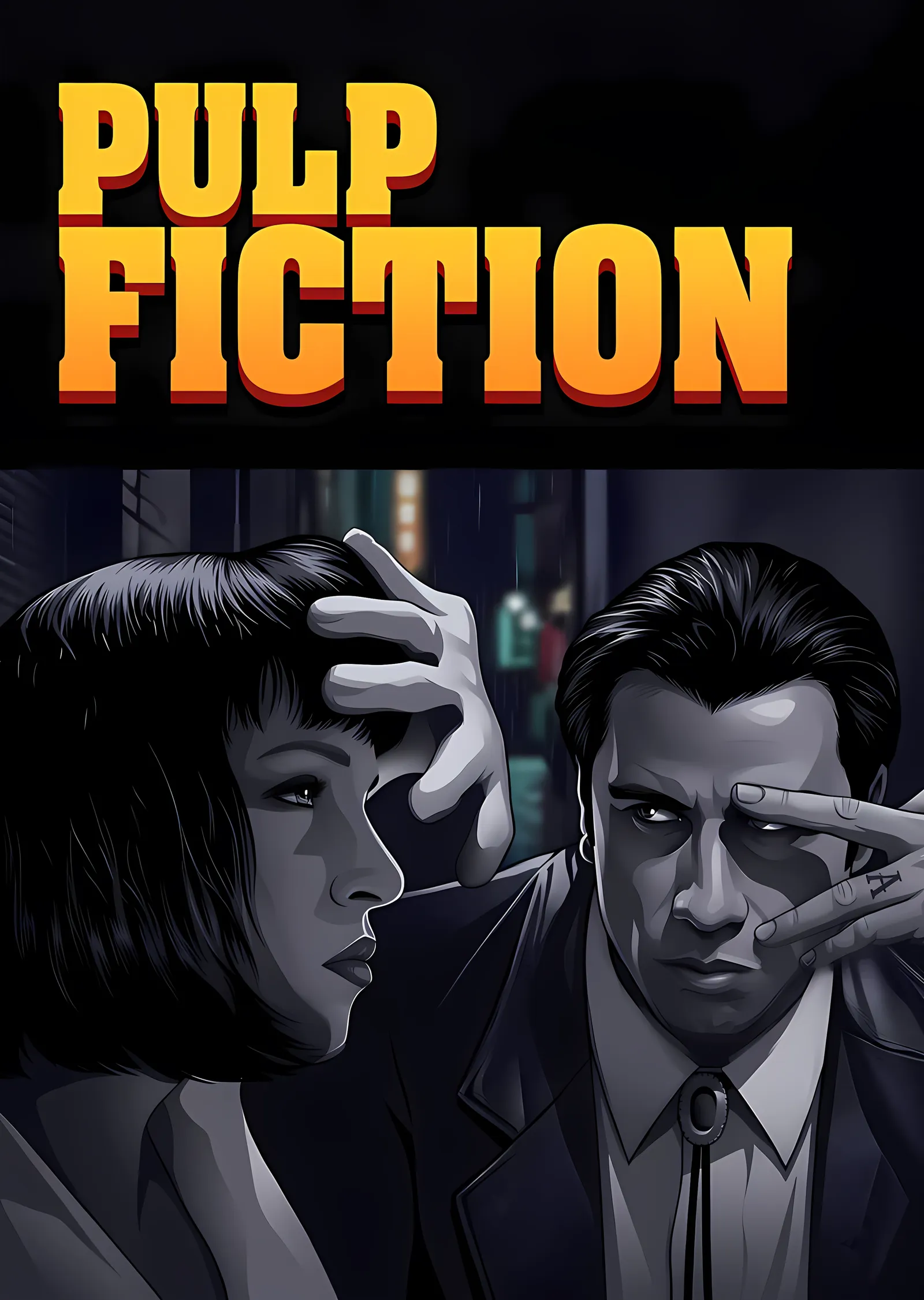 Pulp Fiction - İki Portre metal tablo