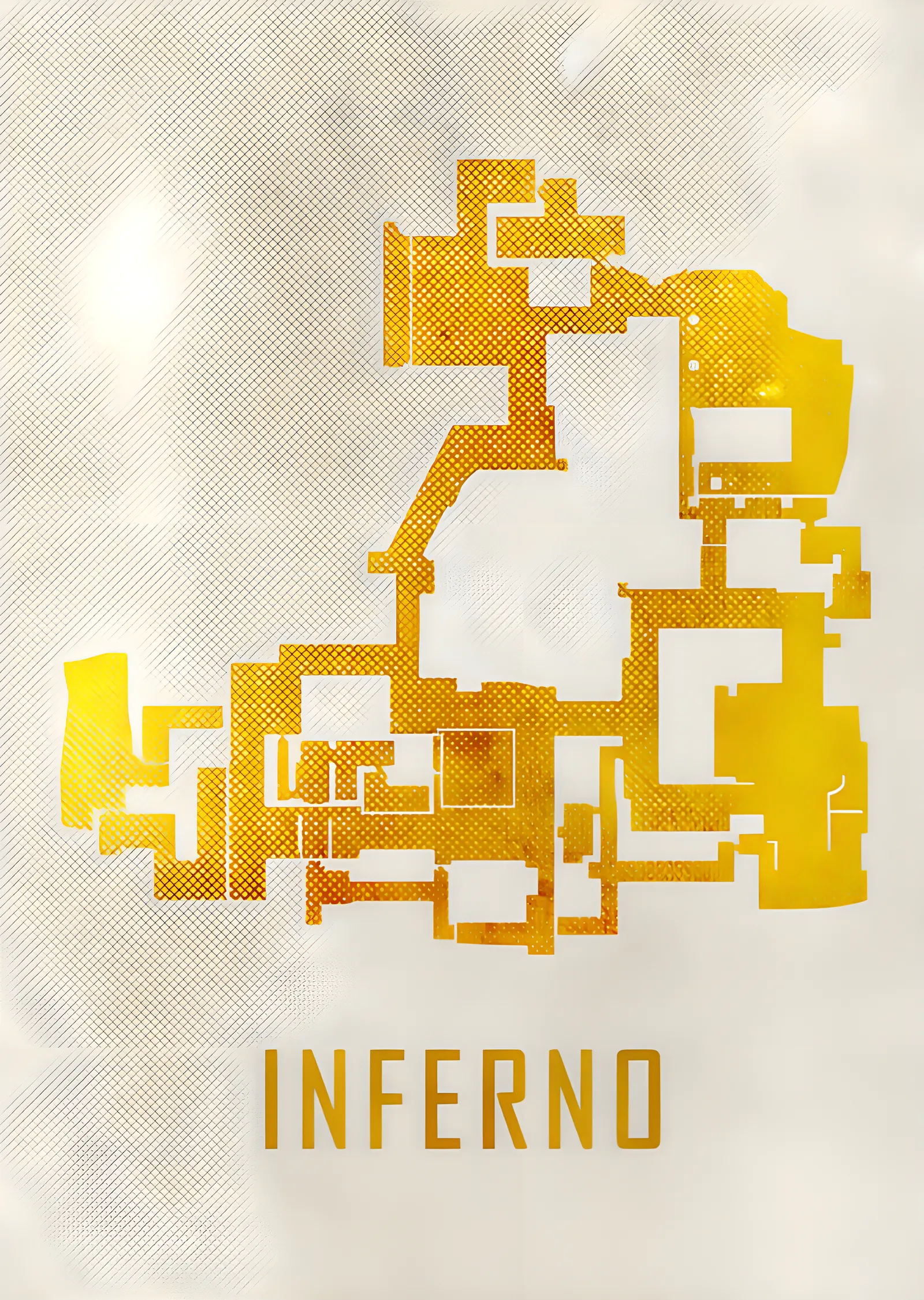 Counter-Strike Inferno - Altın Sarısı Plan metal tablo
