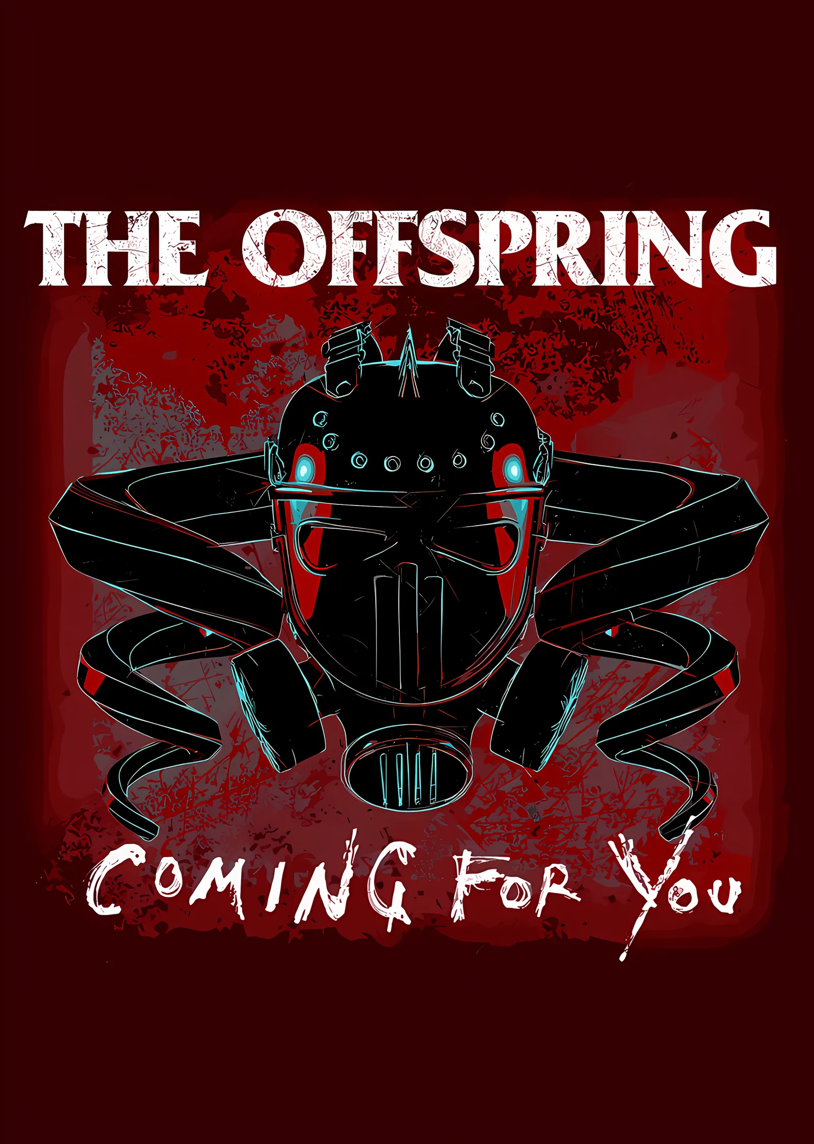 The Offspring - Kızıl Zeminde Gaz Maskesi metal tablo