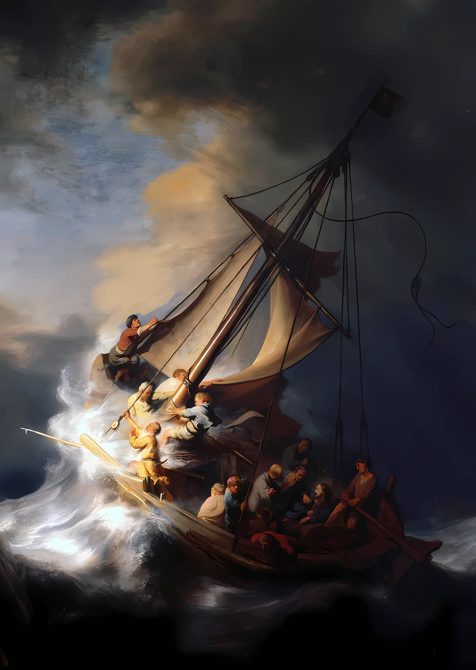 Celile Denizi'nde Fırtına - Rembrandt metal tablo