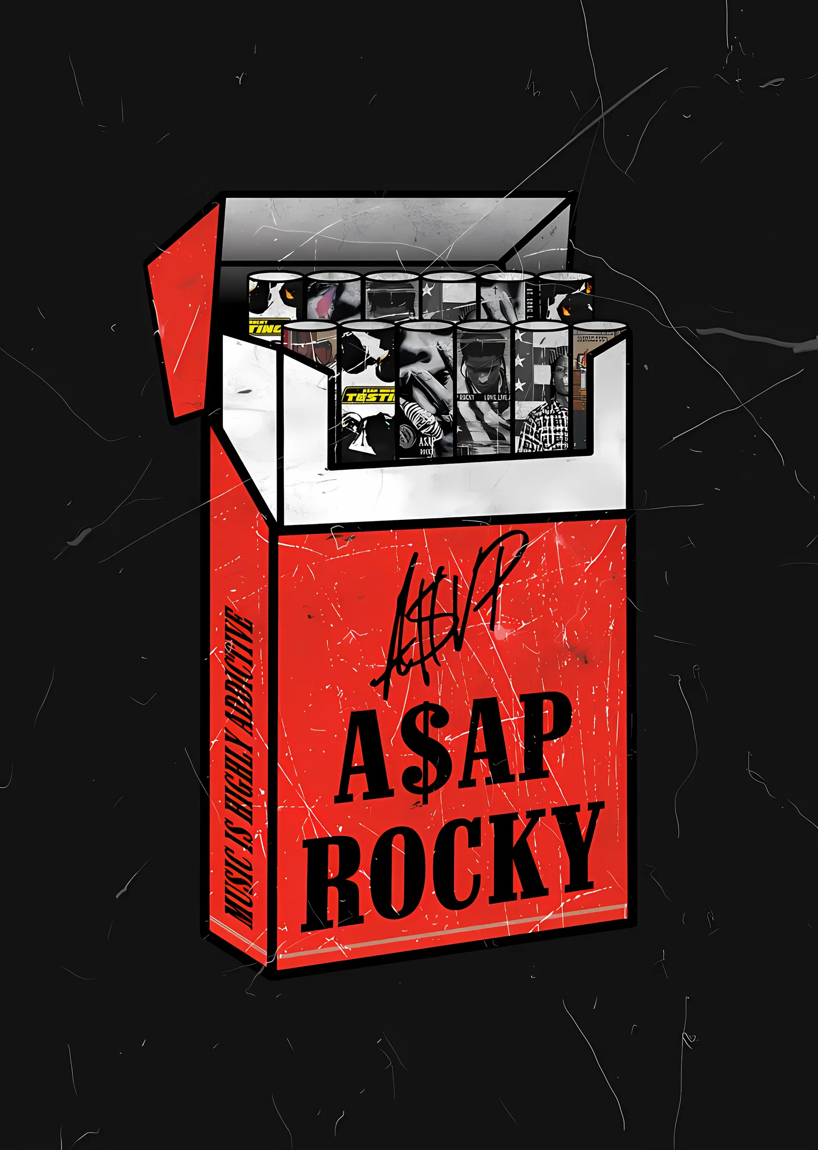 ASAP Rocky - Kırmızı Kutu Tasarımı metal tablo