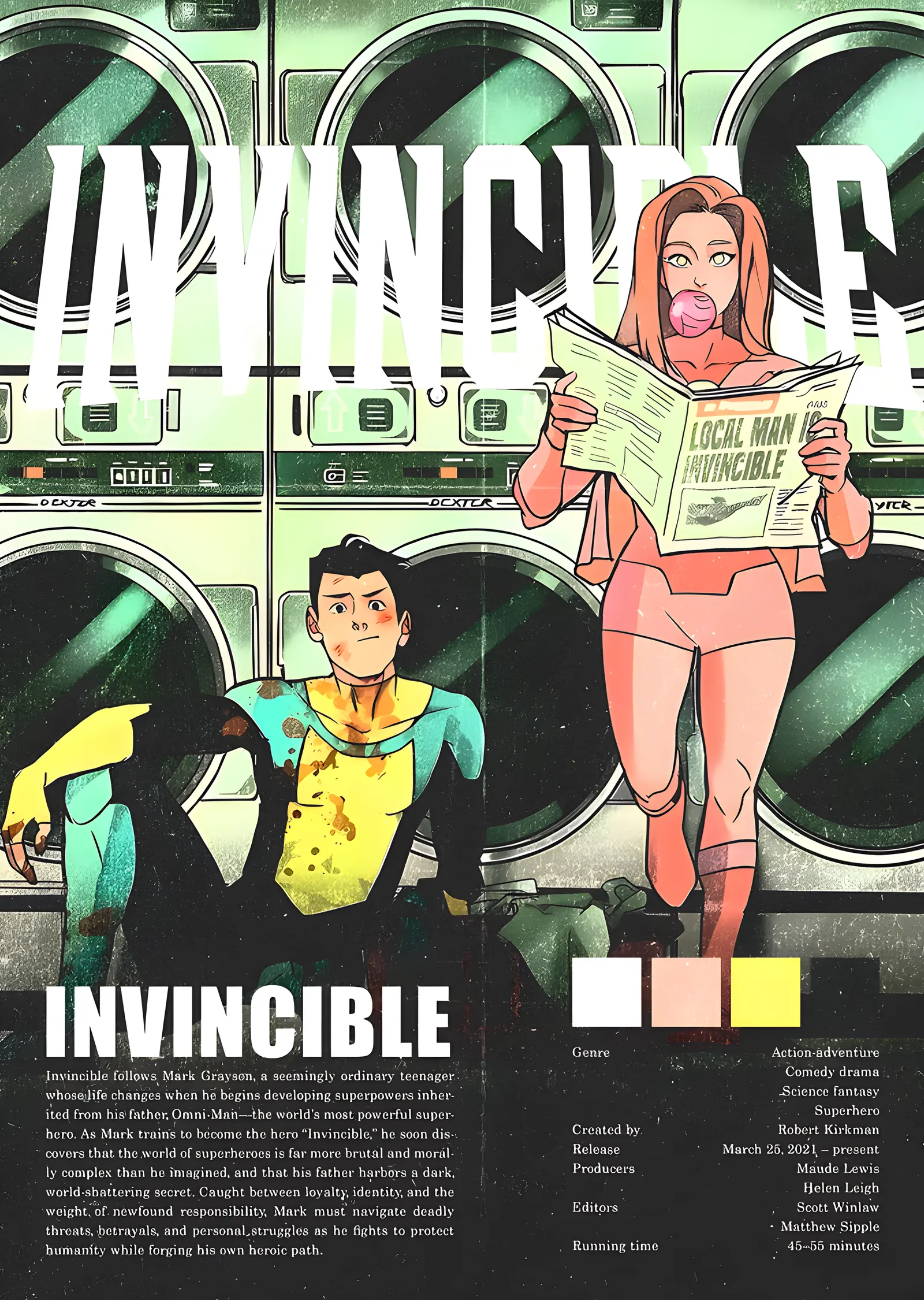 Invincible - Çamaşırhanede Atom Eve metal tablo