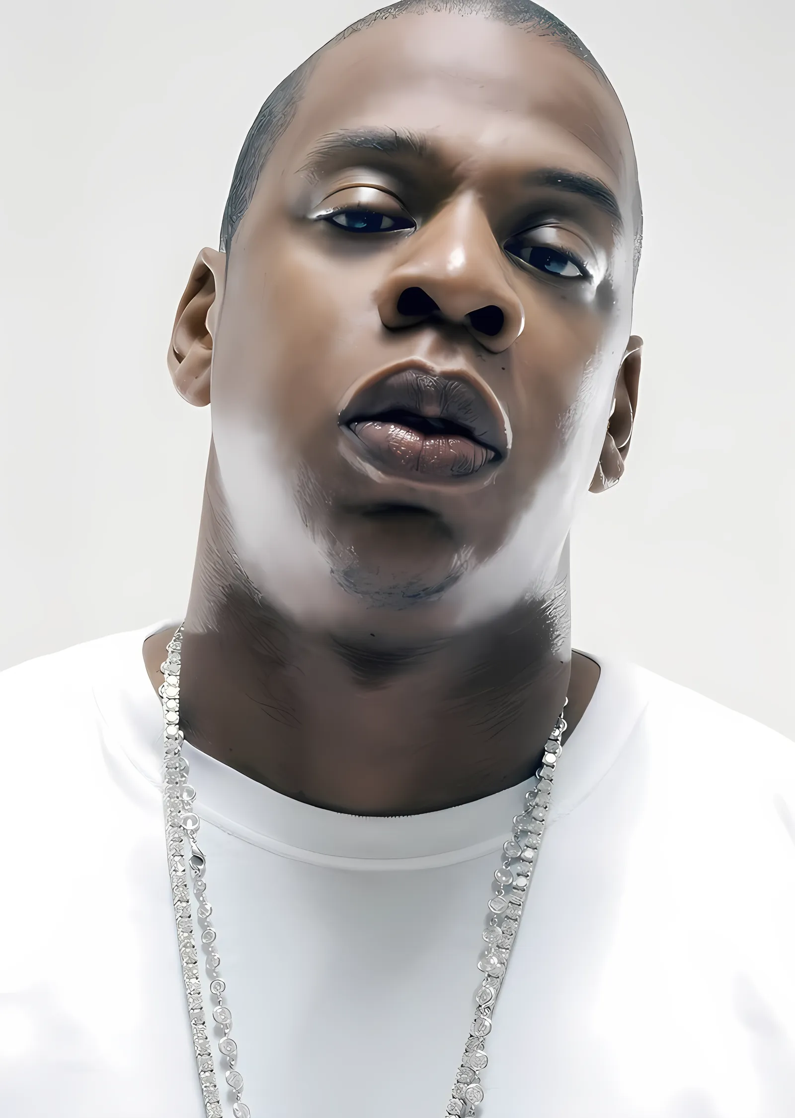 Jay-Z - Beyaz Tişörtlü Stüdyo Portresi metal tablo