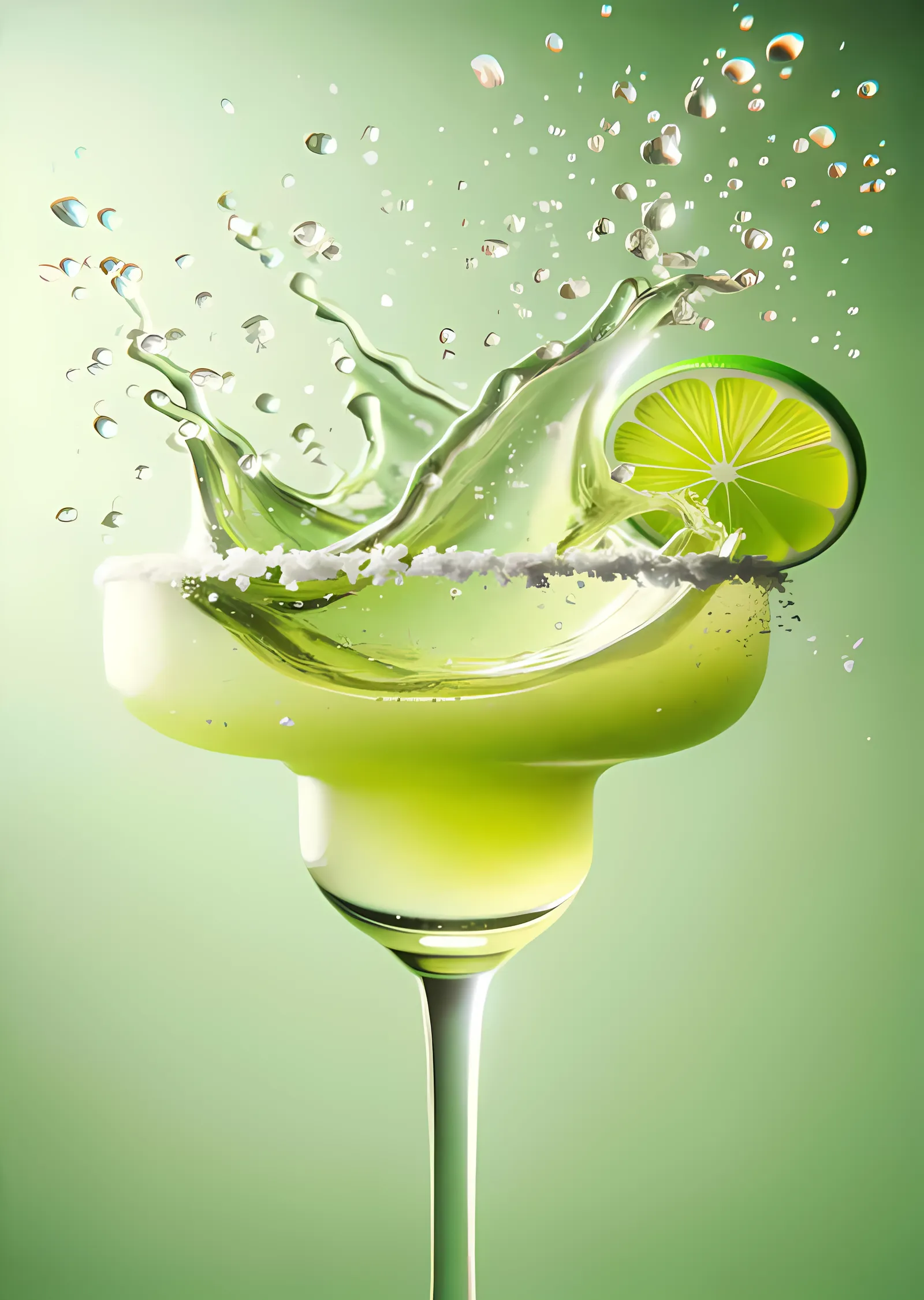 Margarita Sıçraması - Yeşil Limonlu Kokteyl metal tablo