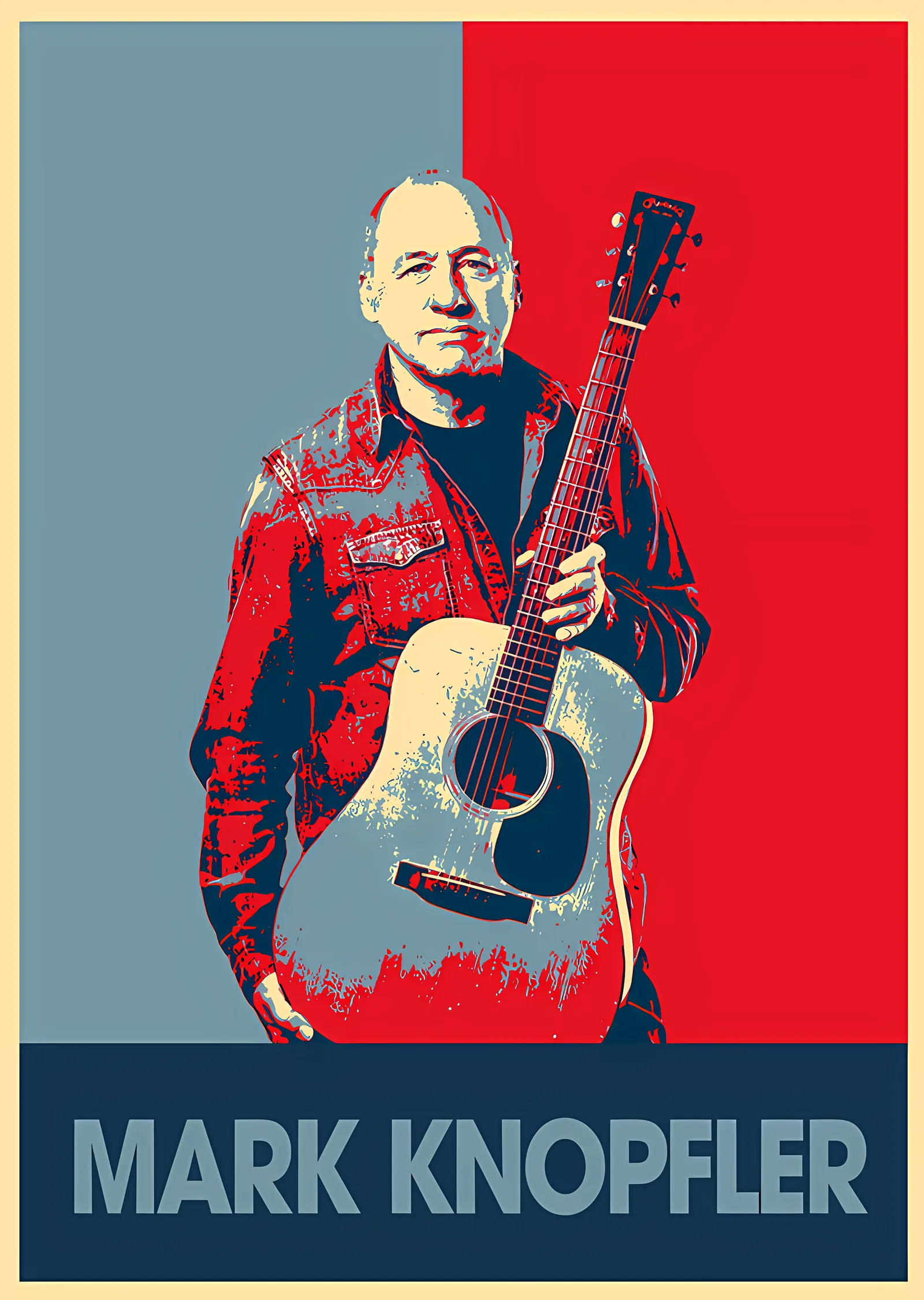 Mark Knopfler: Kırmızı Mavi Poster metal tablo