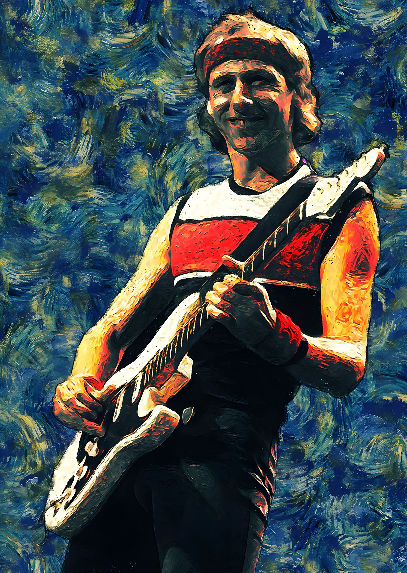 Mark Knopfler: Yıldızlı Gece Fırçası metal tablo