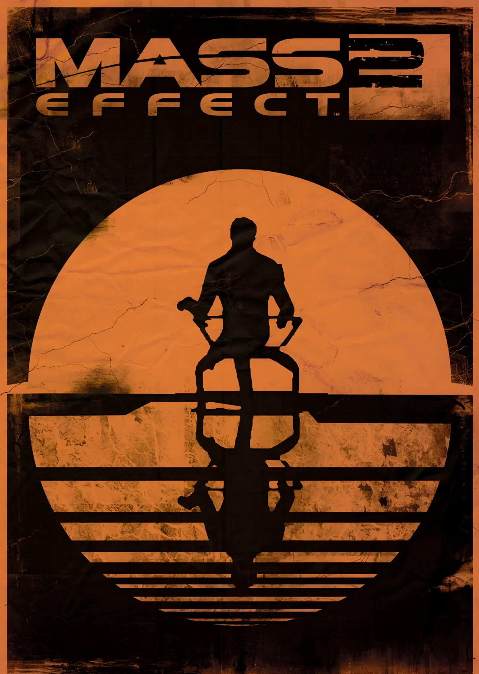 Mass Effect 3: Turuncu Güneşte Silüet metal tablo