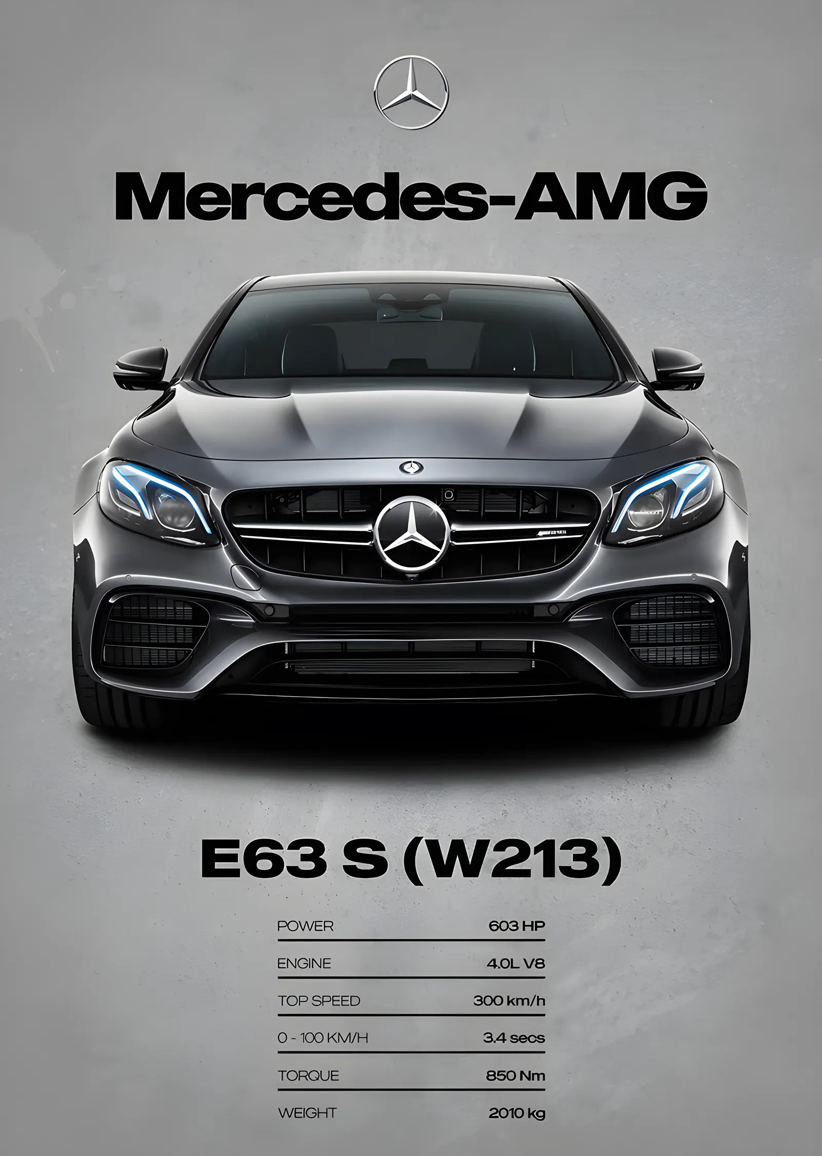 Mercedes-AMG E 63 S: Teknik Künye metal tablo
