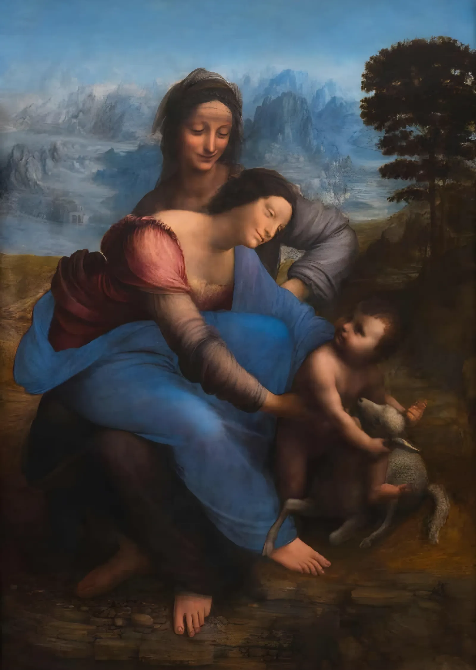 Meryem, Çocuk İsa ve Aziz Anne - Leonardo da Vinci metal tablo