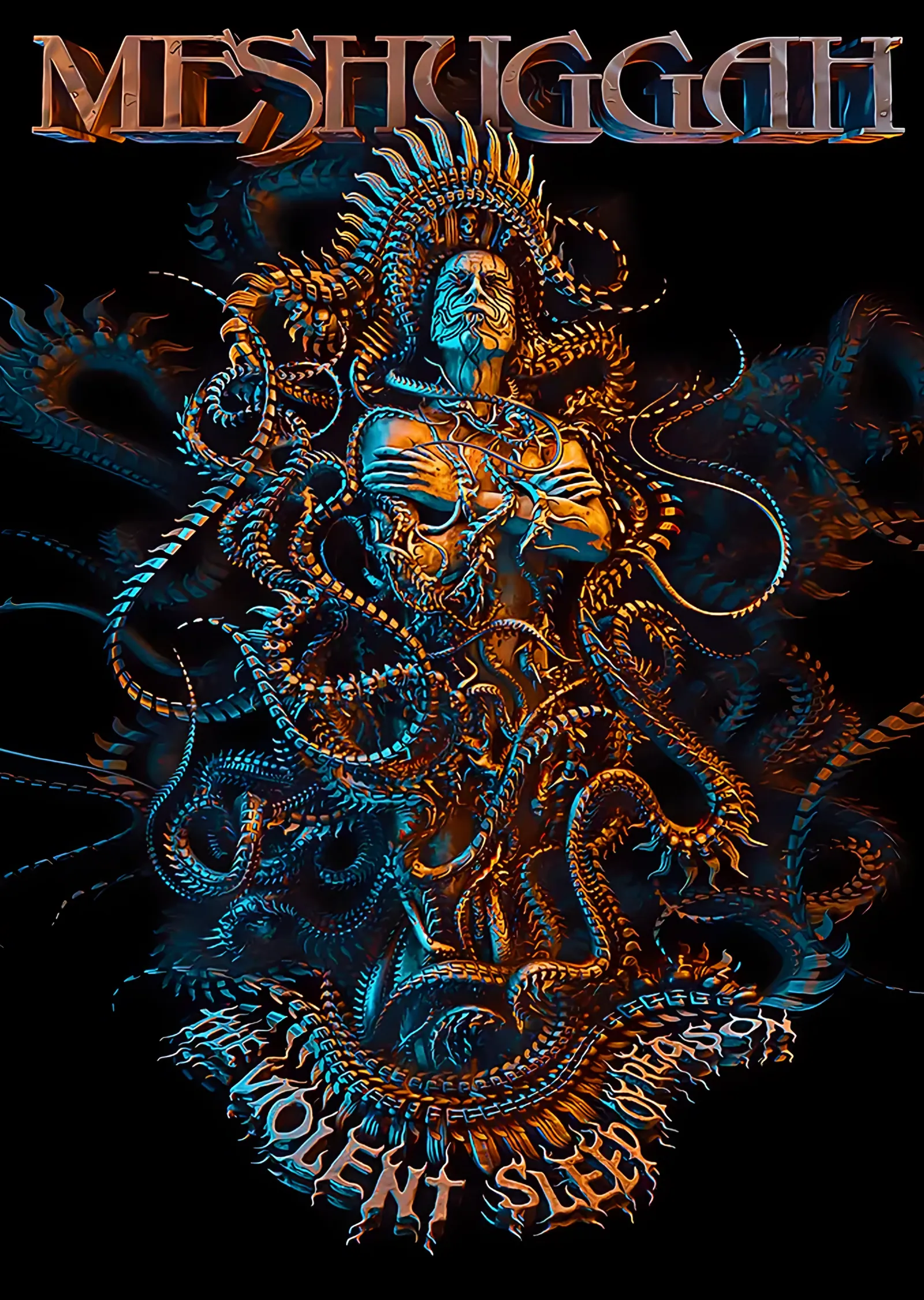 Meshuggah - Violent Sleep Mavi Yorum metal tablo