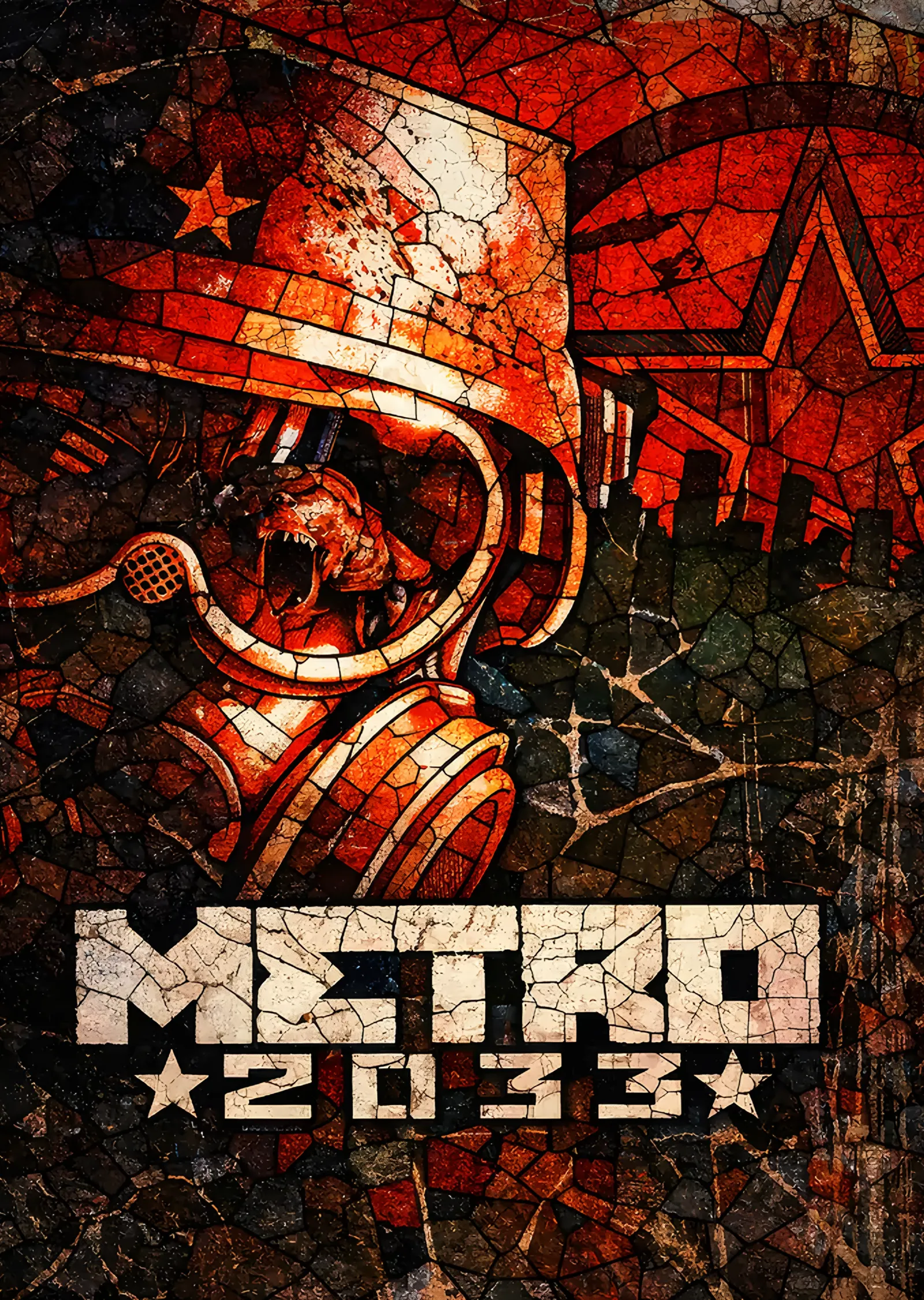 Metro 2033: Kızıl Mozaikte Gaz Maskeli Asker metal tablo