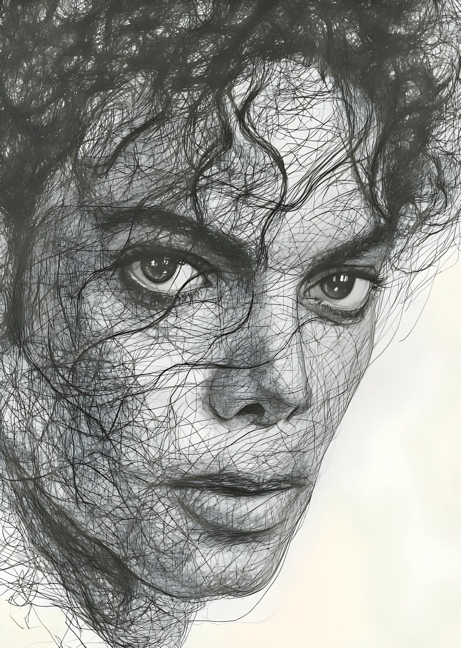Michael Jackson - Karakalem Çizgi Portre metal tablo