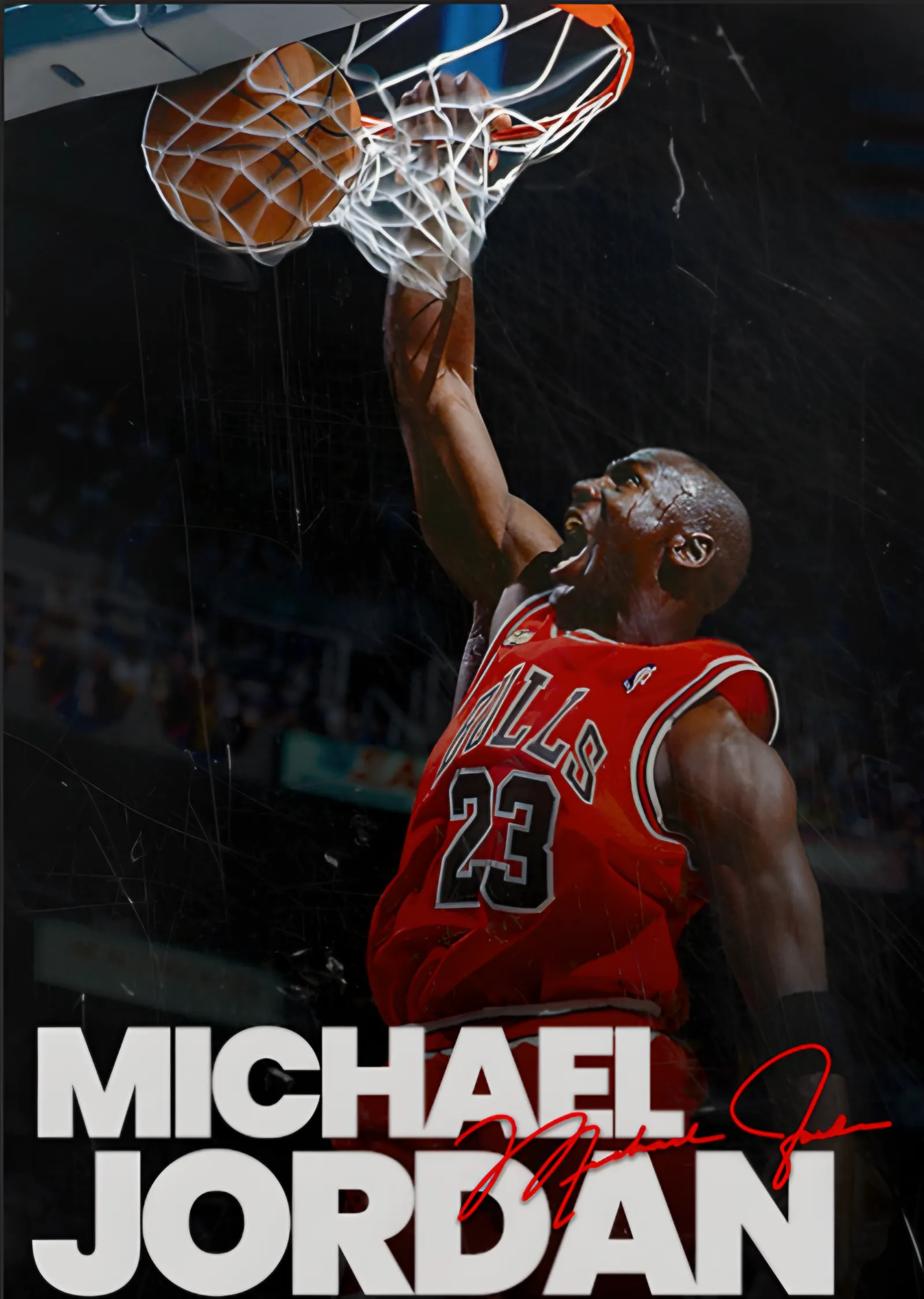 Michael Jordan - İmzalı Smaç metal tablo