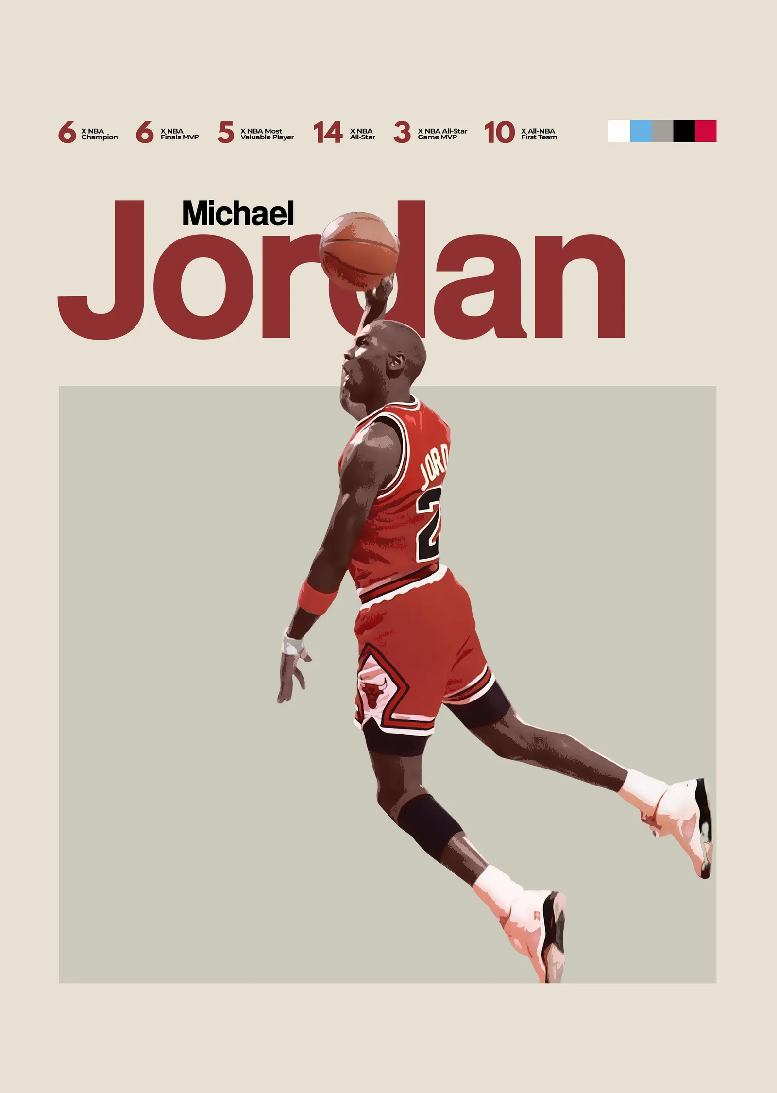 Michael Jordan - İstatistikler metal tablo