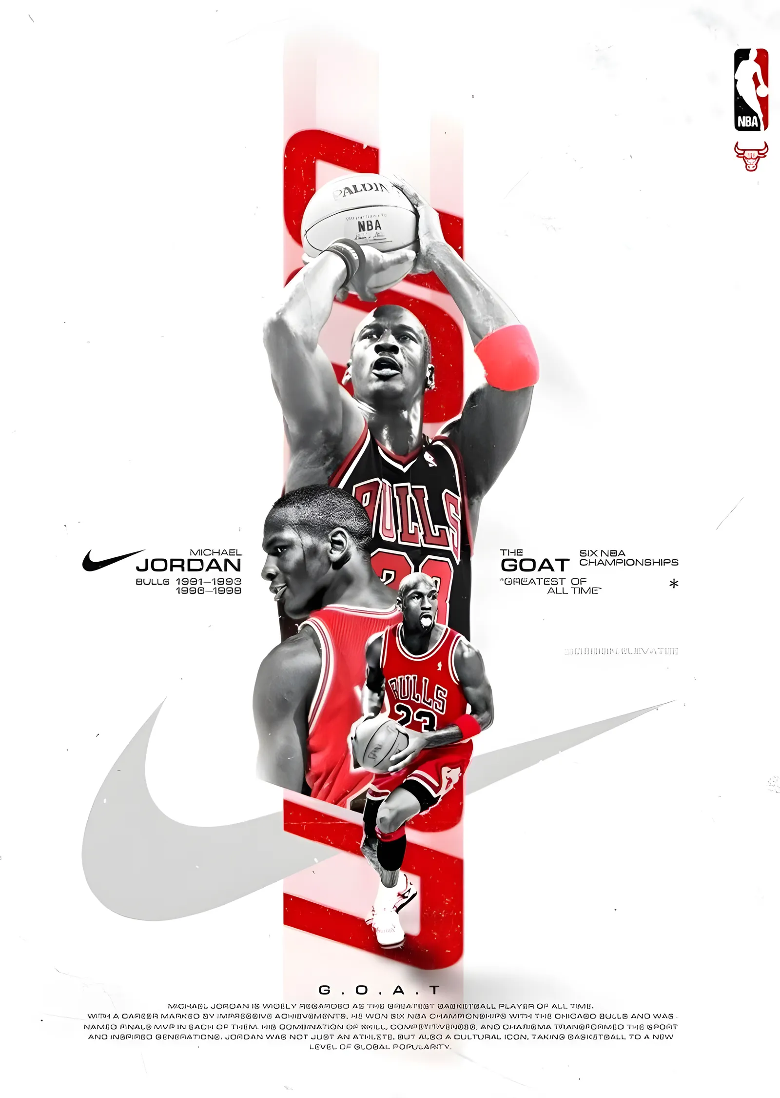 Michael Jordan - Nike G.O.A.T. metal tablo