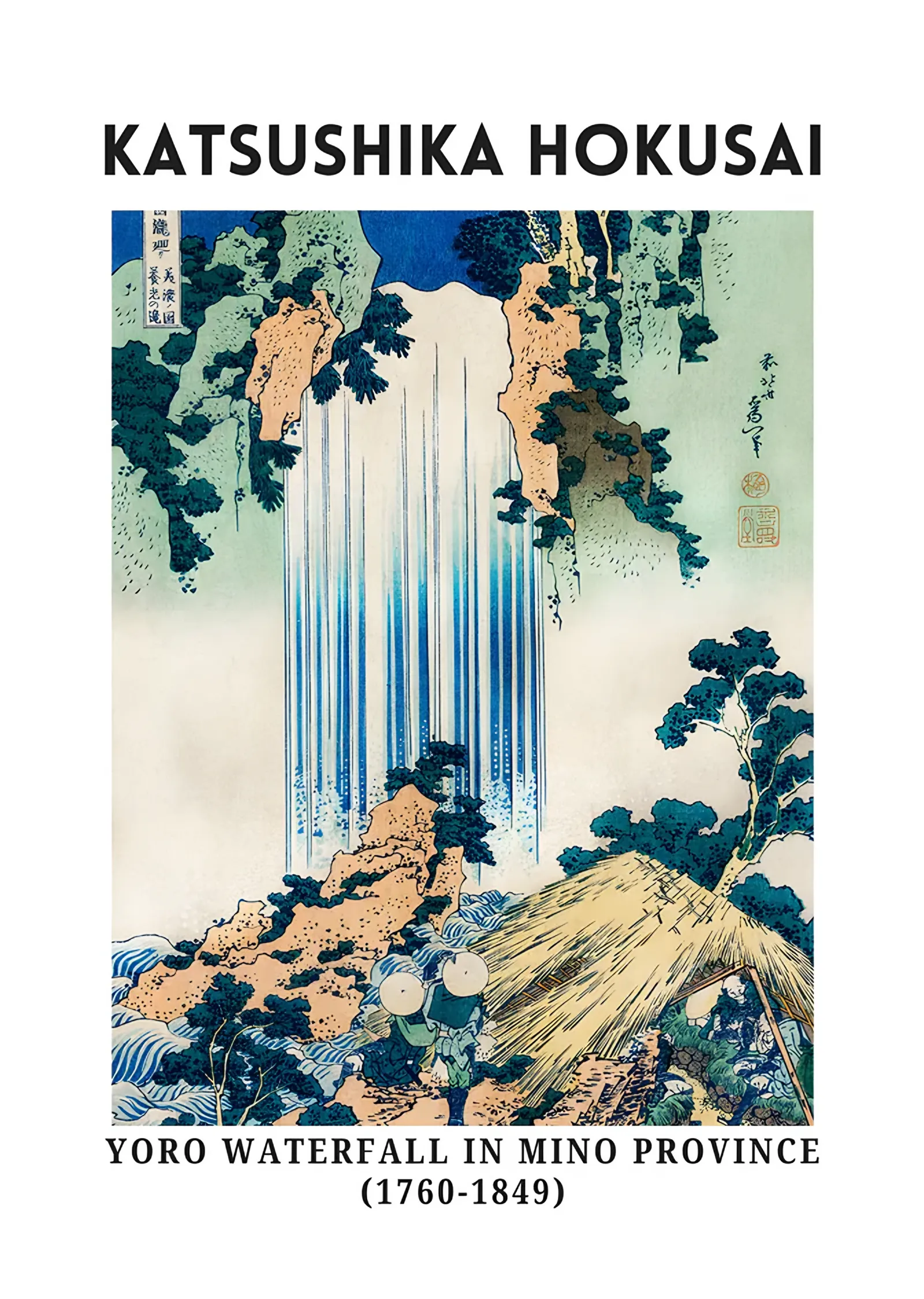 Mino Eyaletinde Yoro Şelalesi - Katsushika Hokusai metal tablo