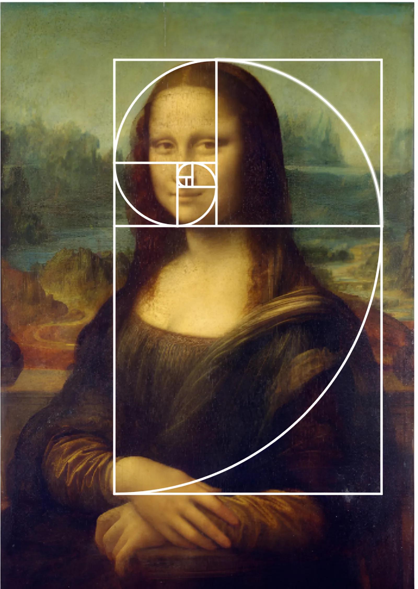 Mona Lisa Altın Oran Şeması metal tablo