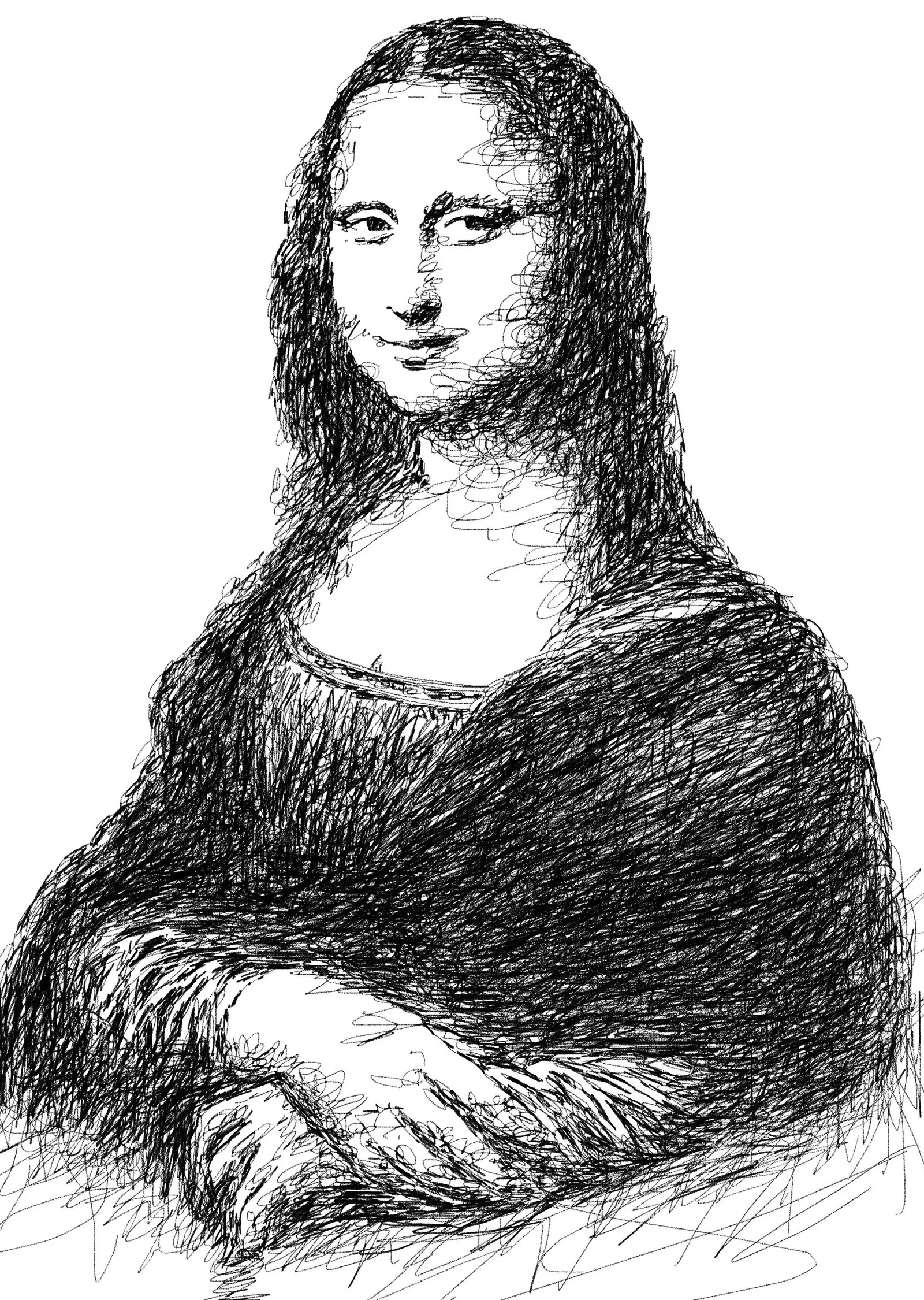 Mona Lisa: Karalama Yorumu metal tablo