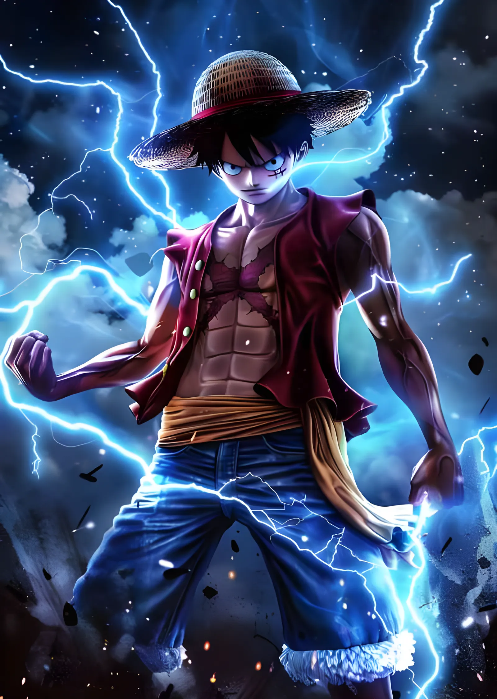 Monkey D. Luffy - Mavi Şimşek Kuşatması metal tablo