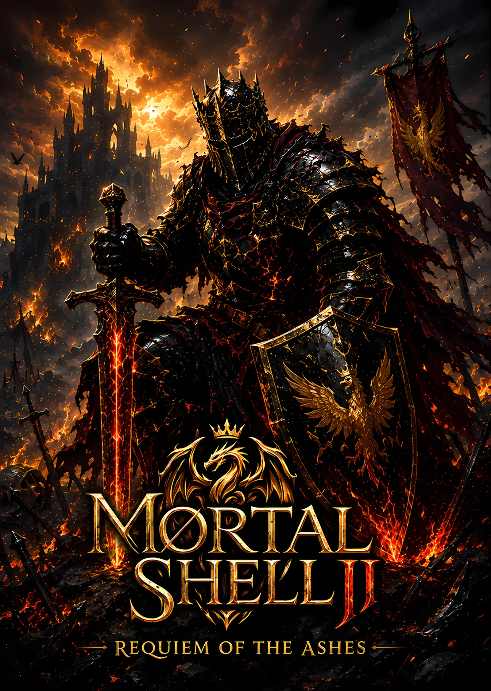 Mortal Shell II: Küllerin Ağıtında Taçlı Kral metal tablo