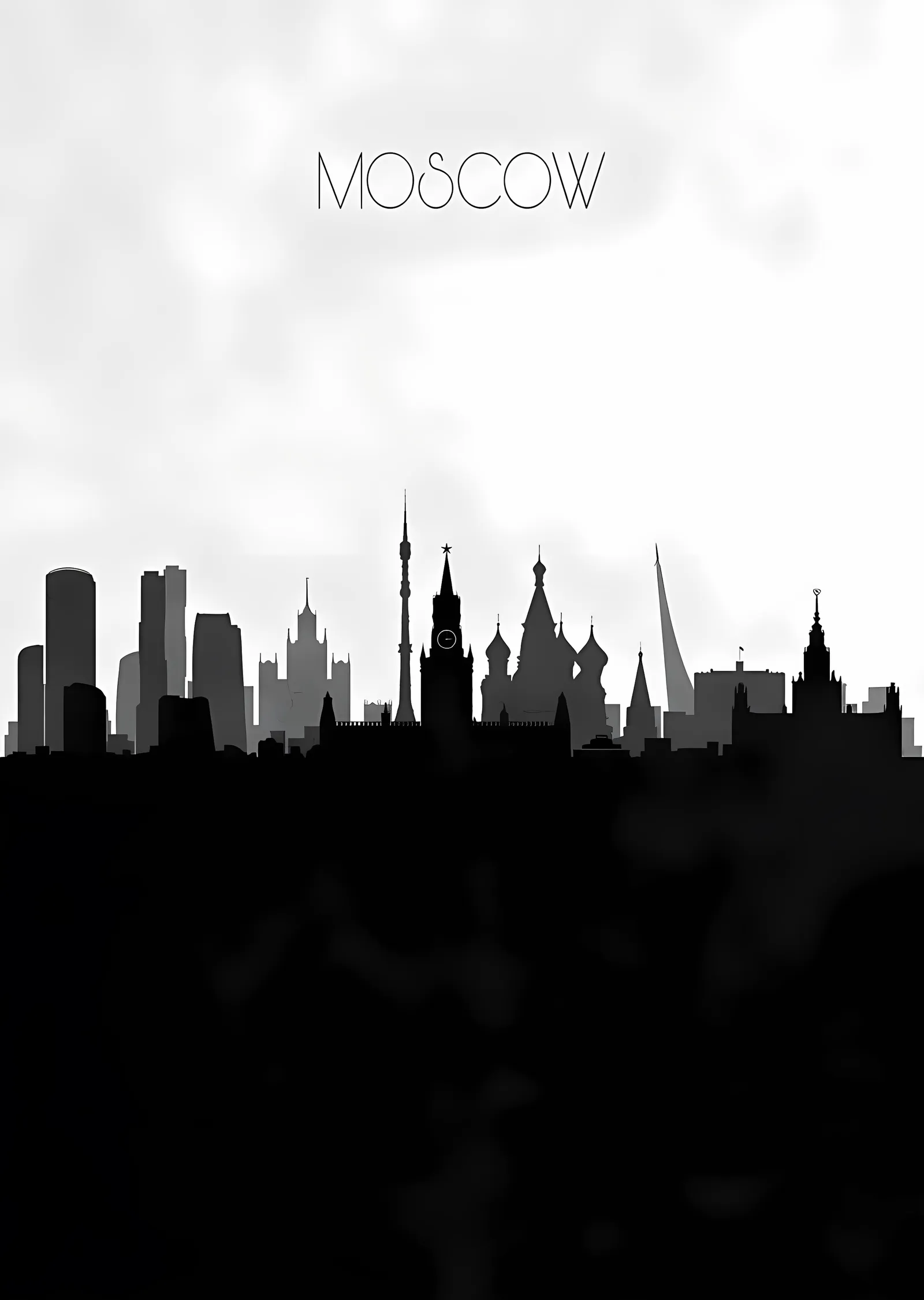 Moskova Silueti metal tablo