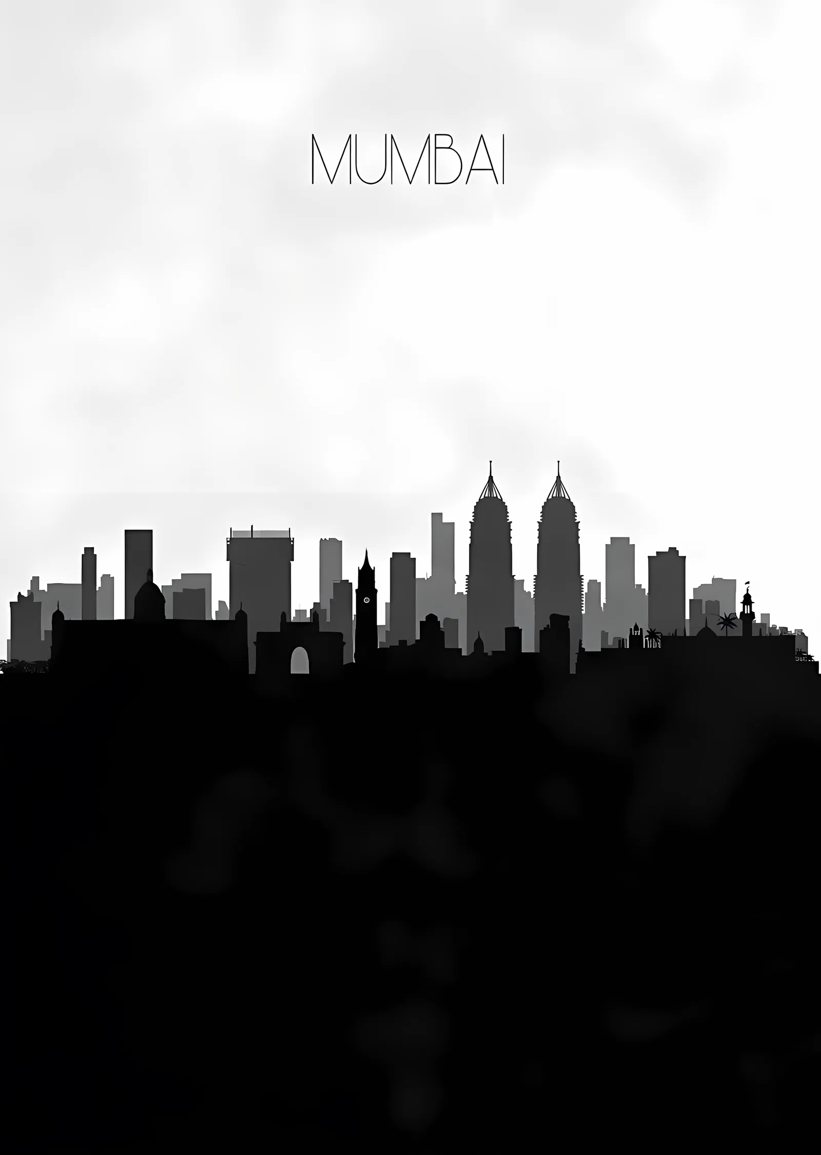 Mumbai Silueti metal tablo