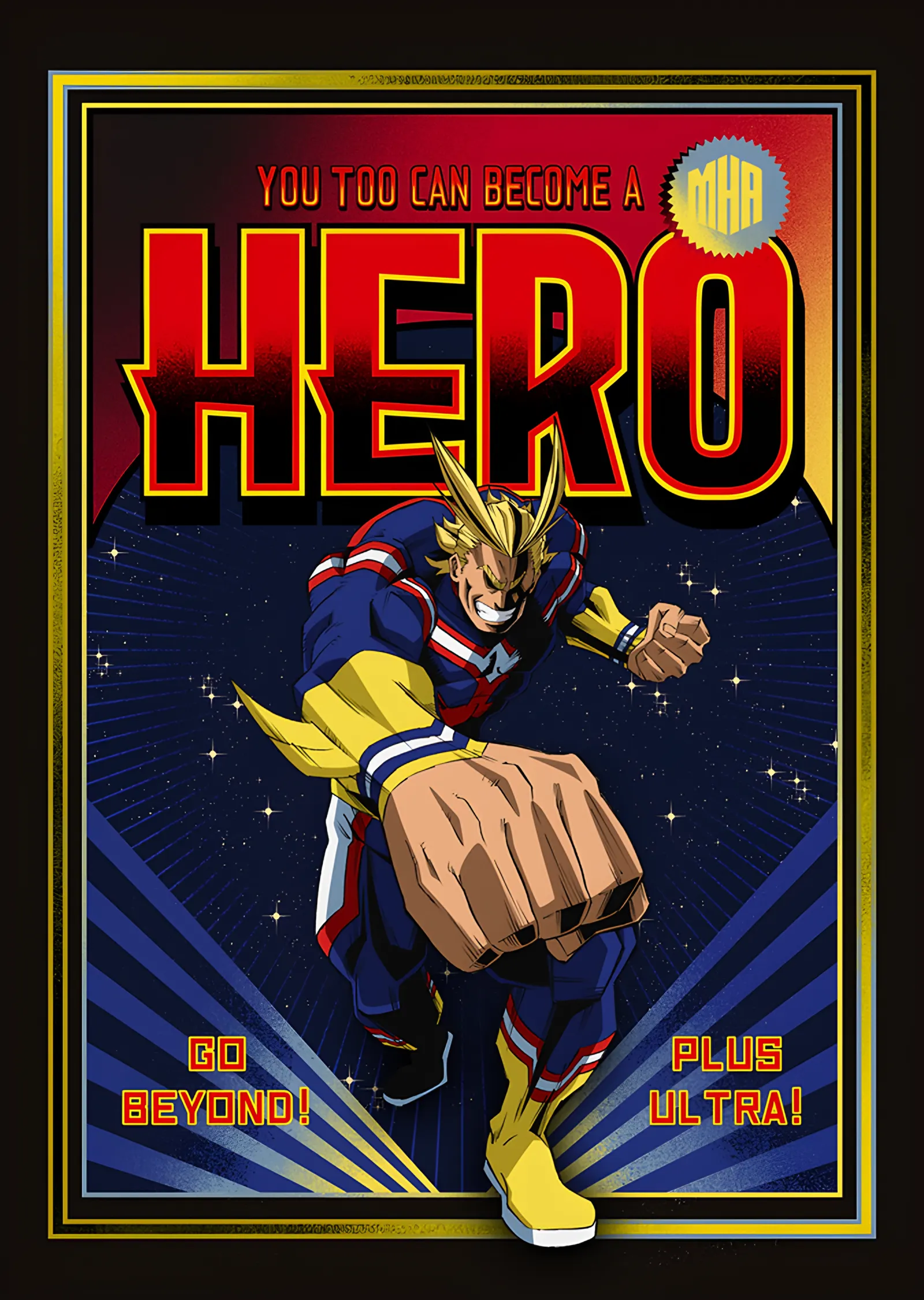 My Hero Academia: All Might Kahramanlık Afişi metal tablo