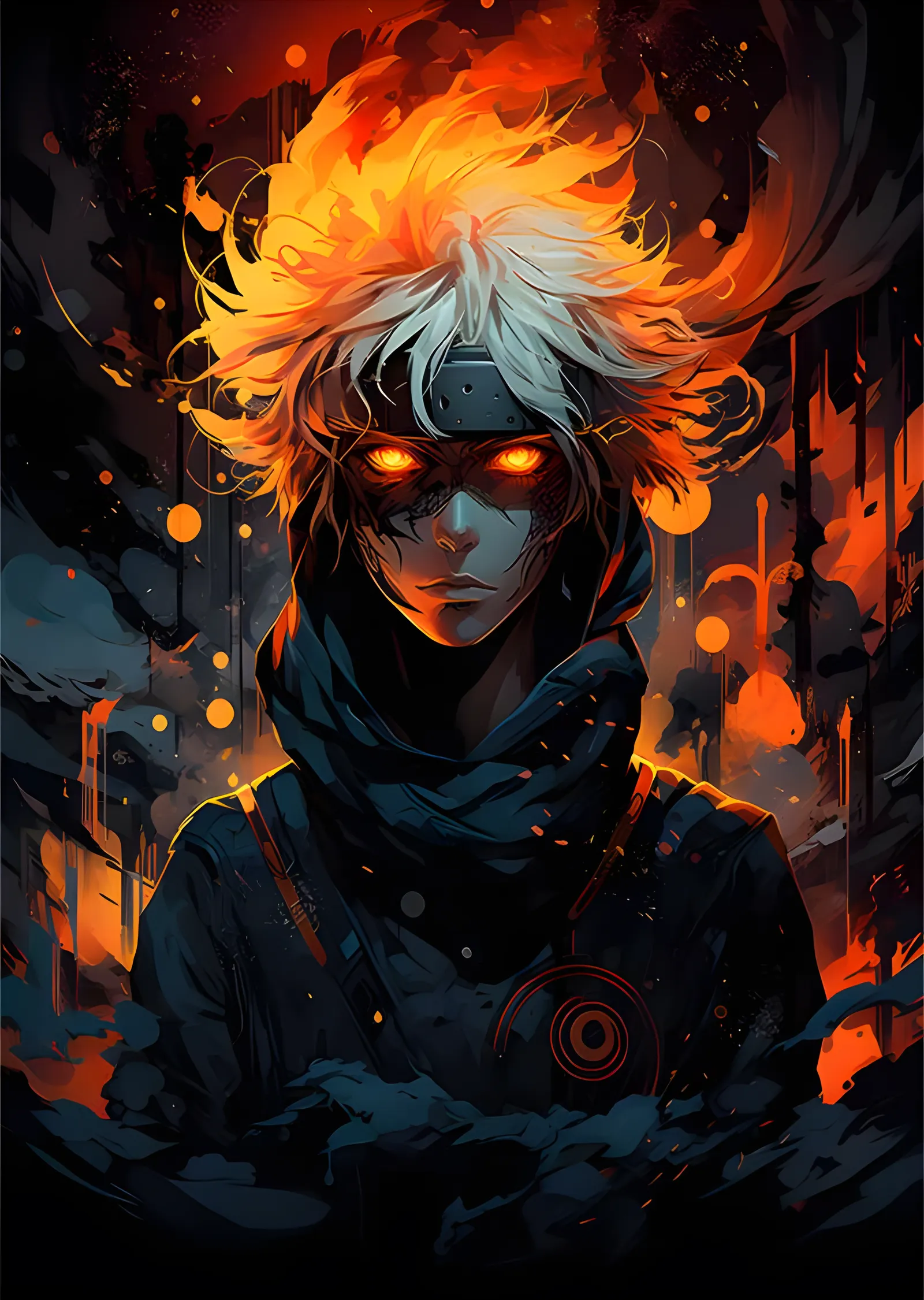 Naruto - Alev Saç ve Kor Bakış metal tablo