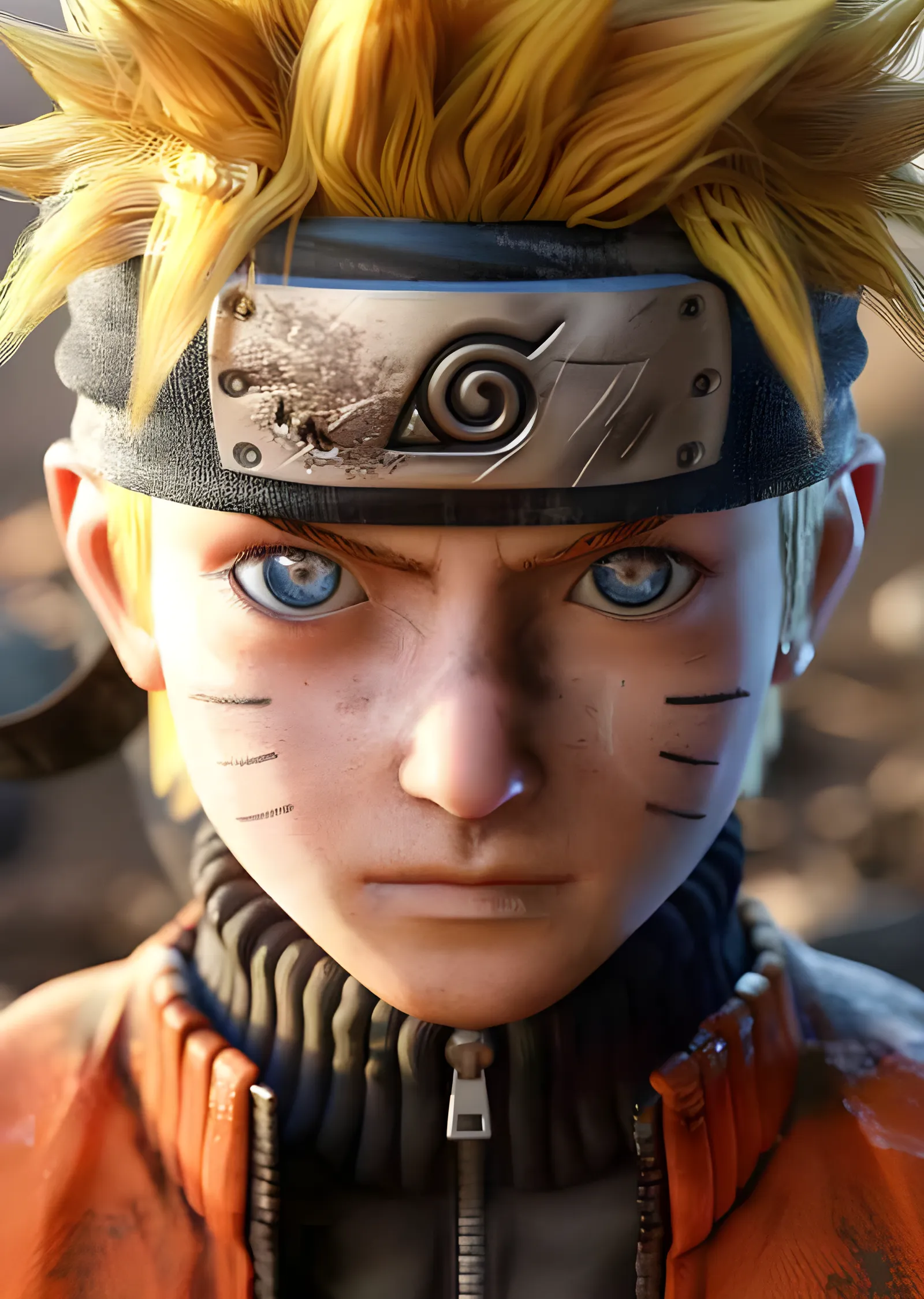 Naruto Uzumaki - Gerçekçi Yakın Portre metal tablo
