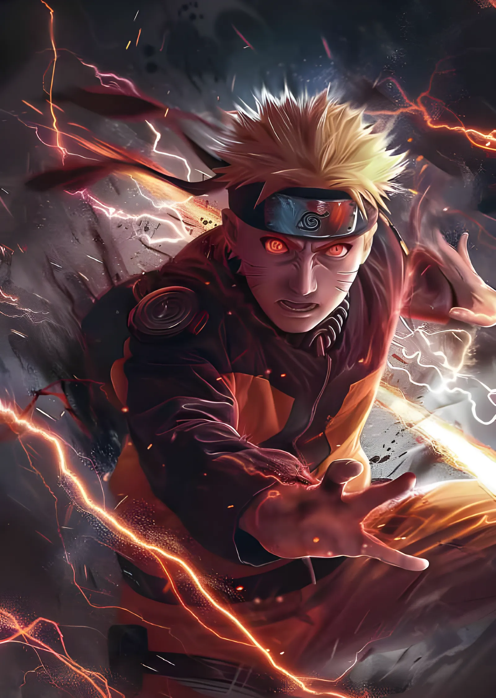 Naruto - Turuncu Şimşek Hücumu metal tablo