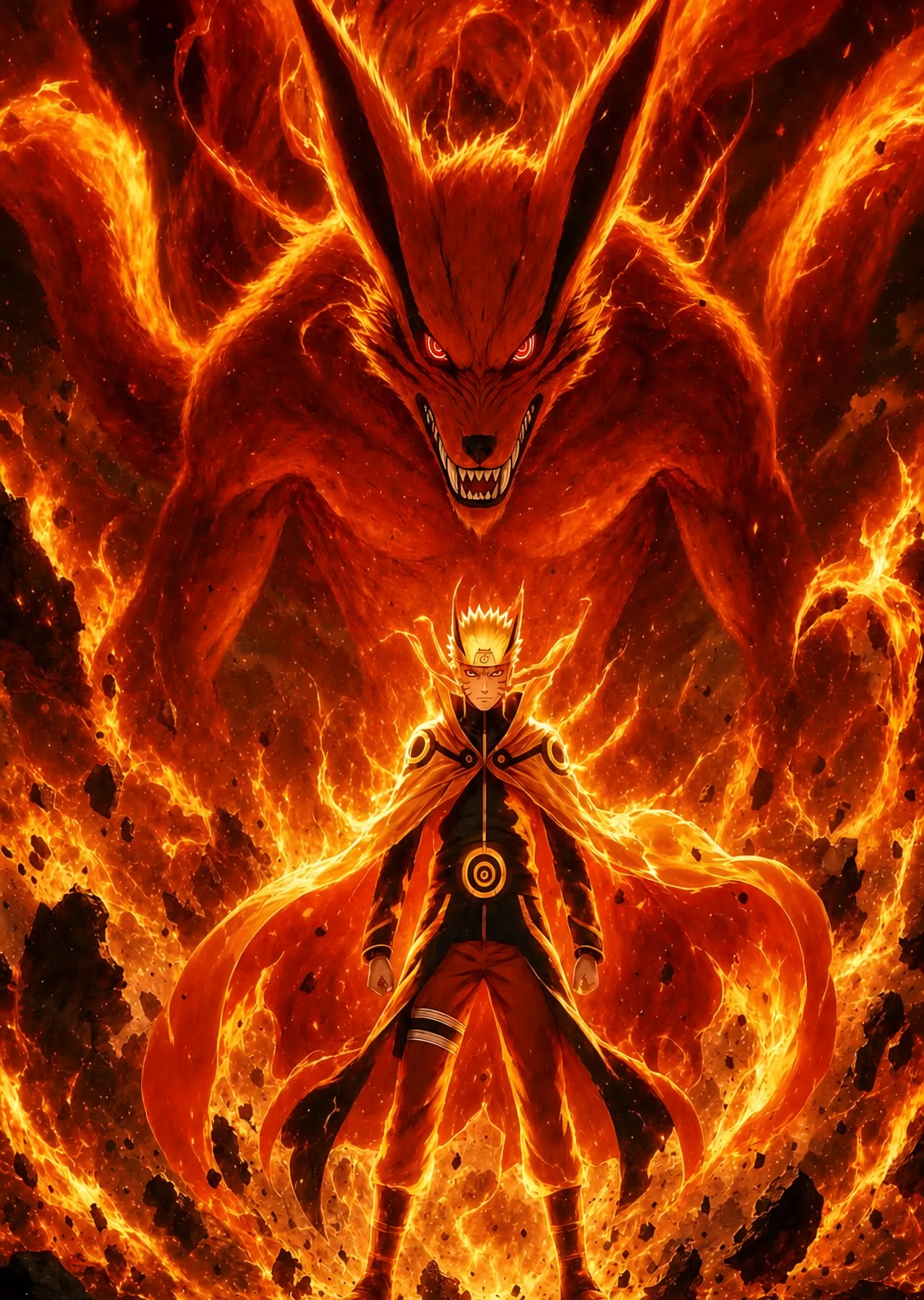 Naruto - Kurama'nın Alevleri metal tablo
