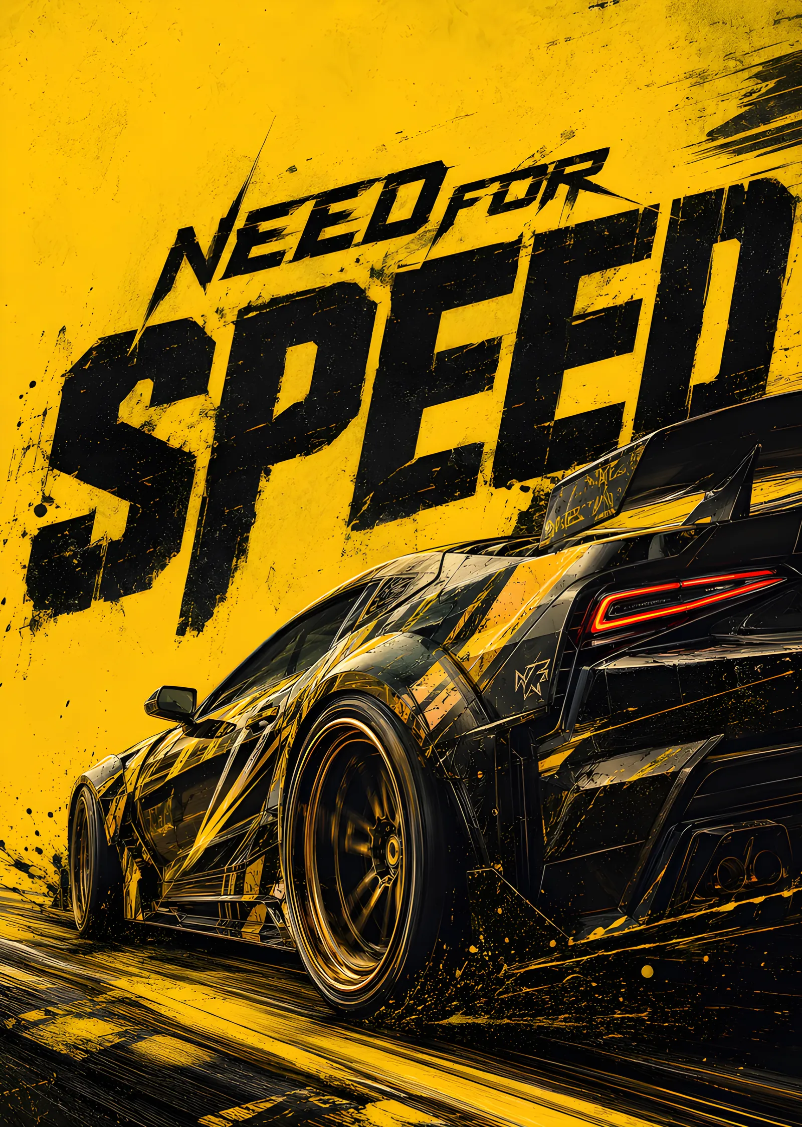 Need for Speed - Sarı Zemin metal tablo