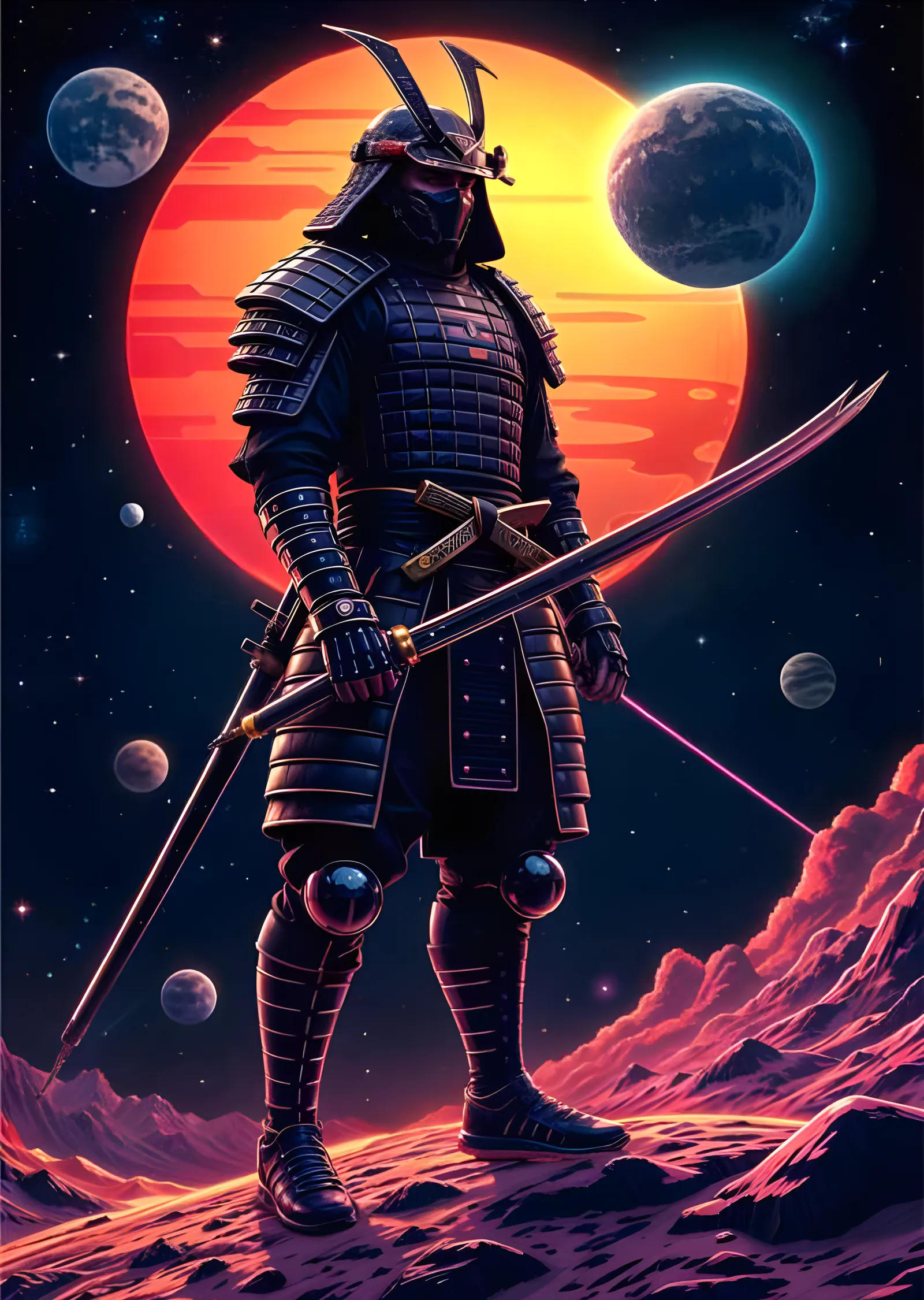 Neon Samuray - Kızıl Güneşin Gezegeni metal tablo