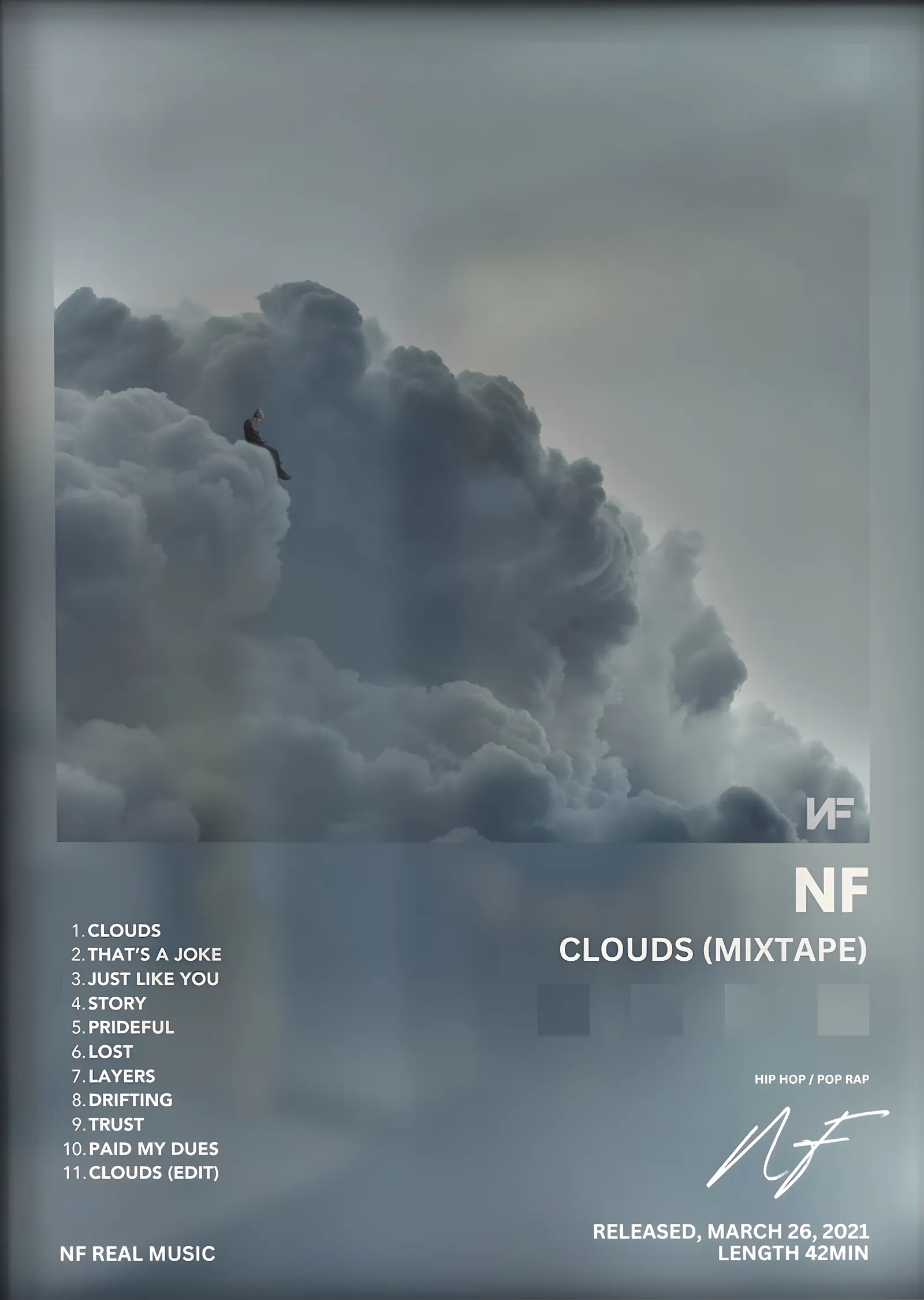 NF: Clouds metal tablo