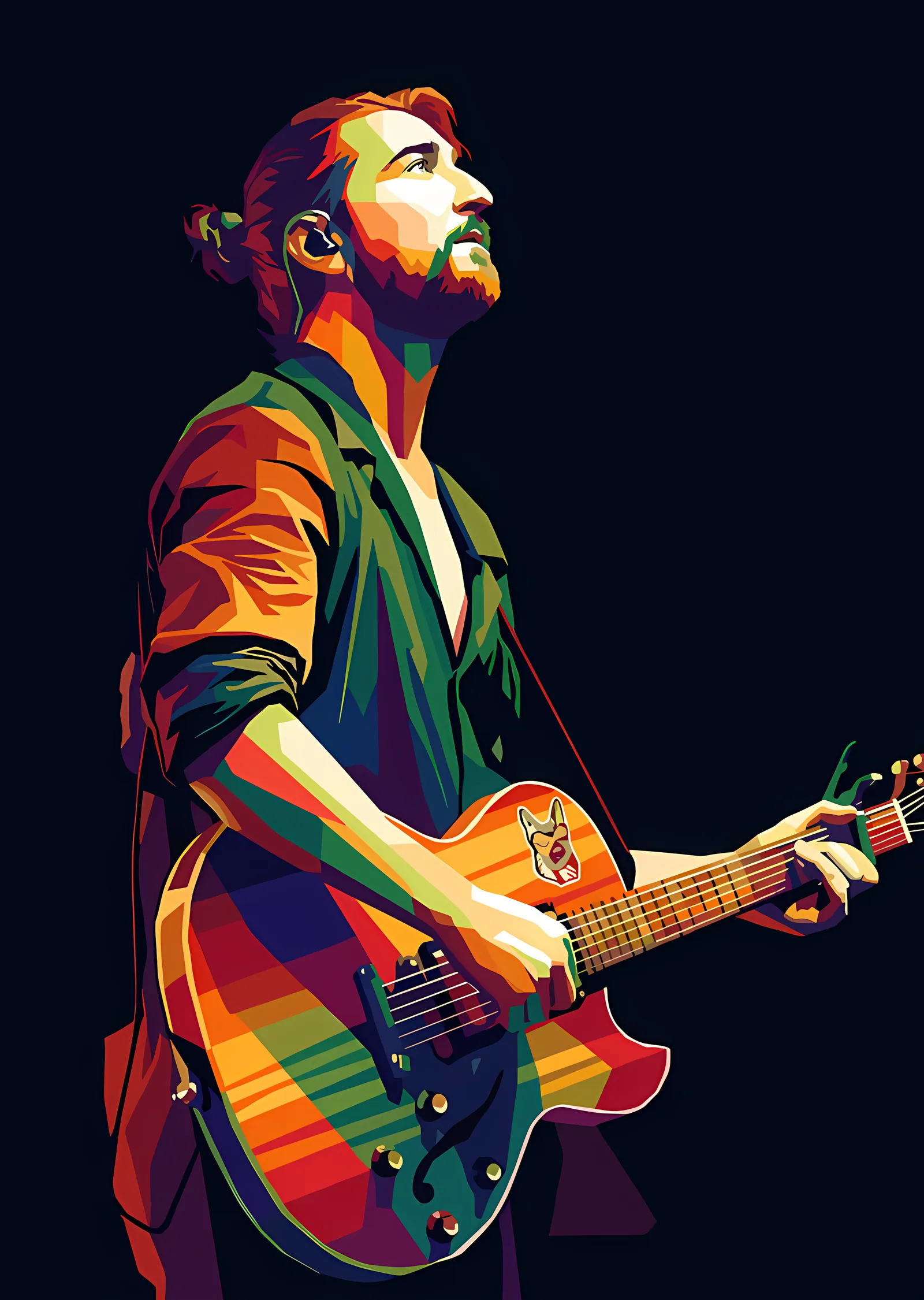 Noah Kahan: Pop Art Gitar metal tablo