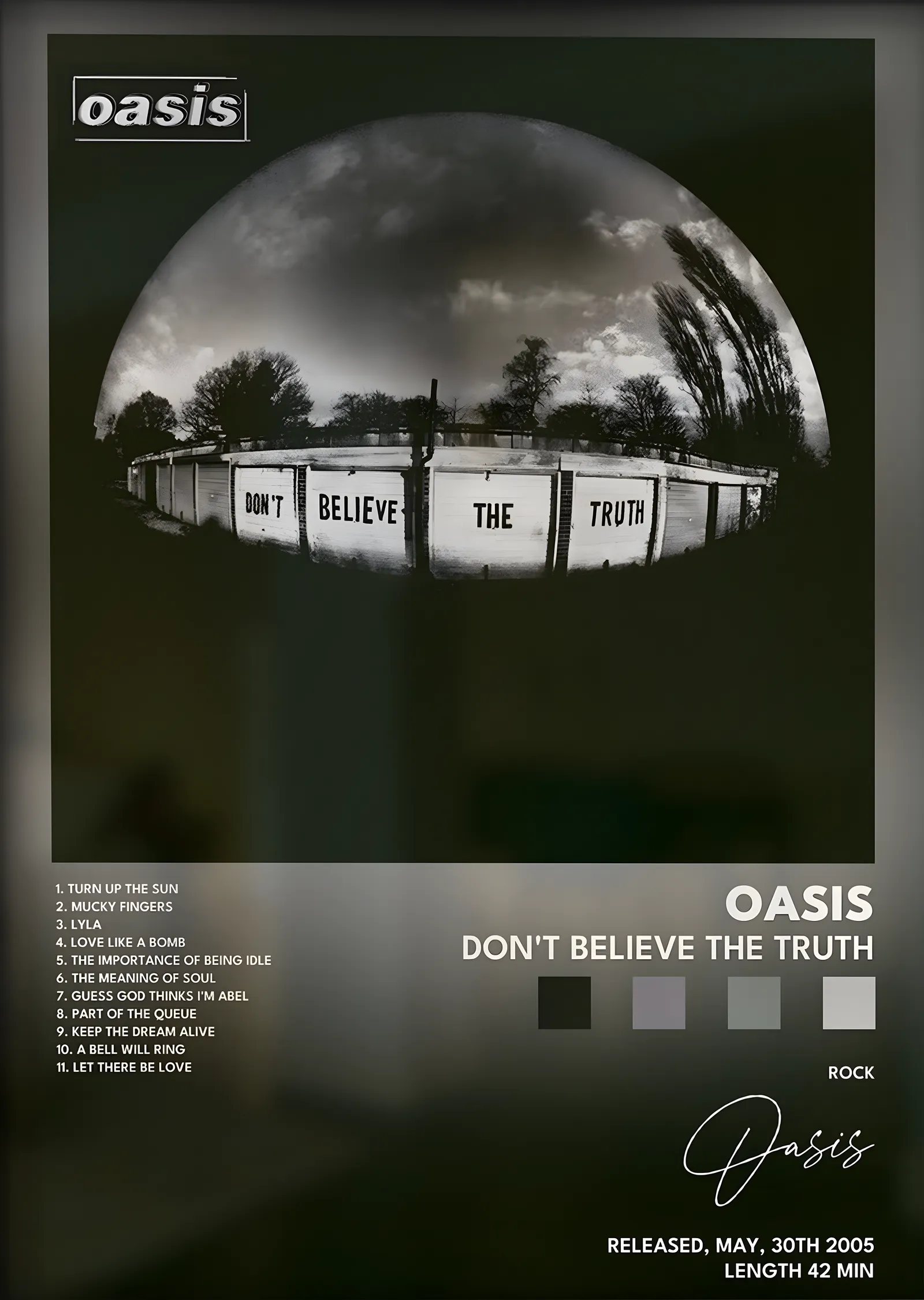Oasis: Don't Believe the Truth metal tablo