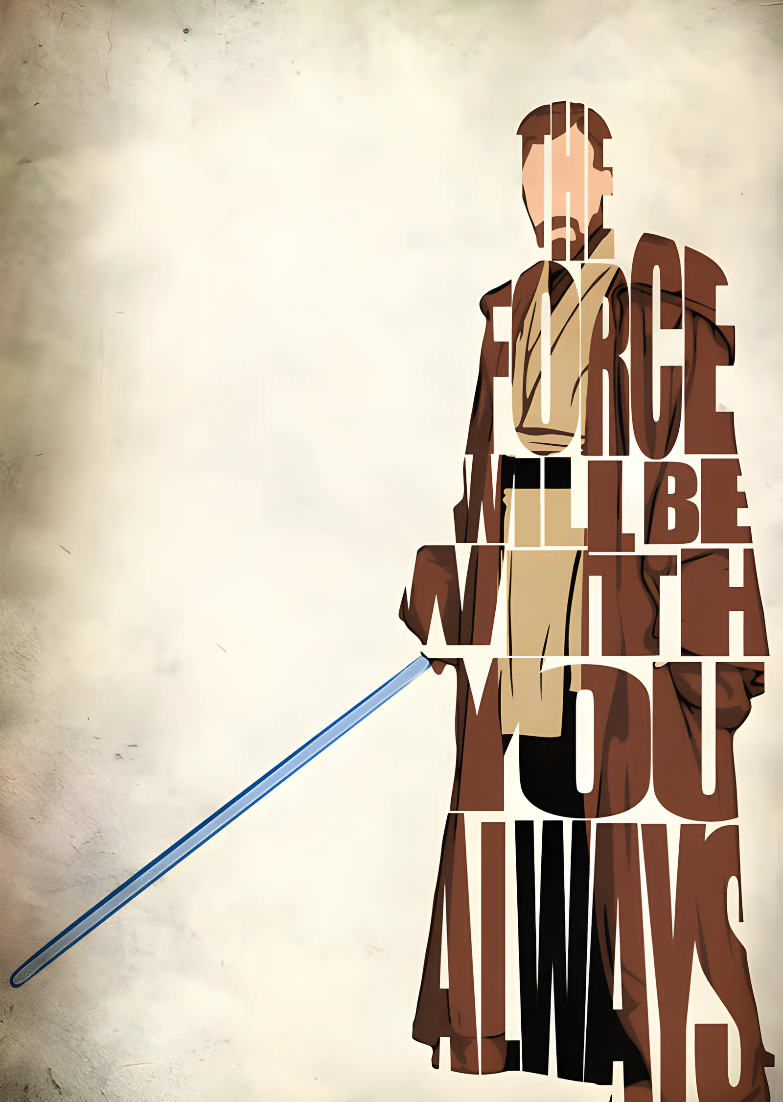 Obi-Wan Kenobi - Tipografi Portre metal tablo