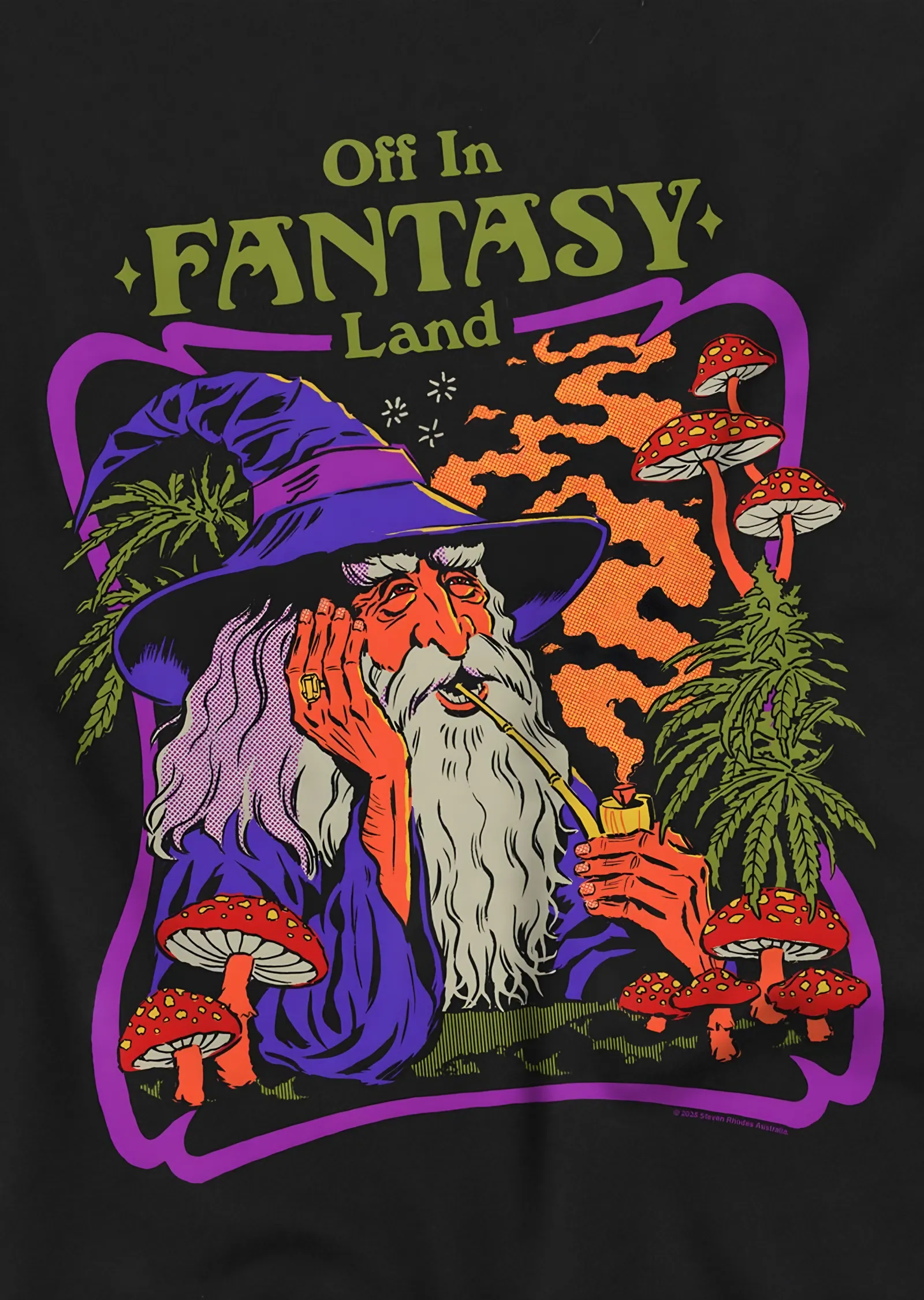 Off in Fantasy Land: Mantarlı Büyücü metal tablo