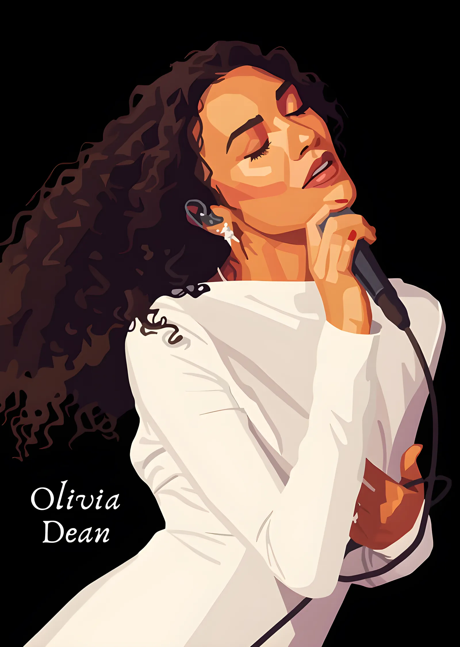 Olivia Dean - Beyaz Ceket metal tablo