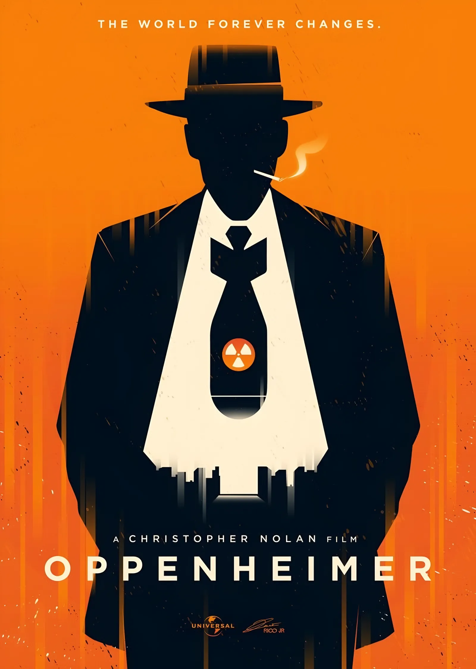 Oppenheimer - Turuncu Silüet metal tablo